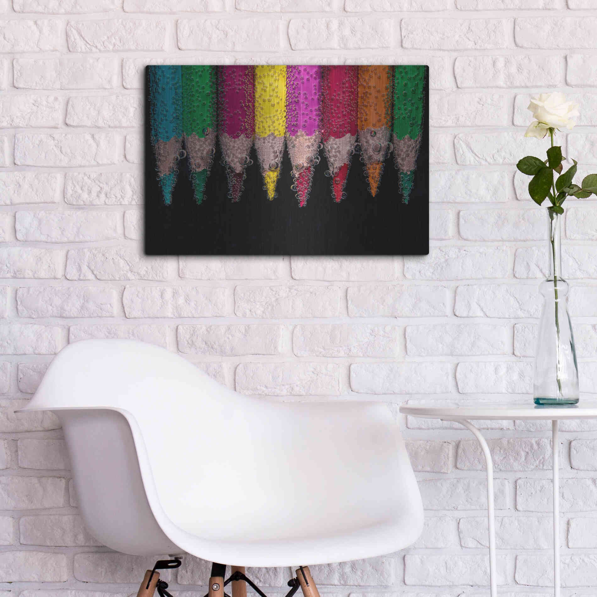 Luxe Metal Art 'Bubbly' by Epic Portfolio, Metal Wall Art,24x16