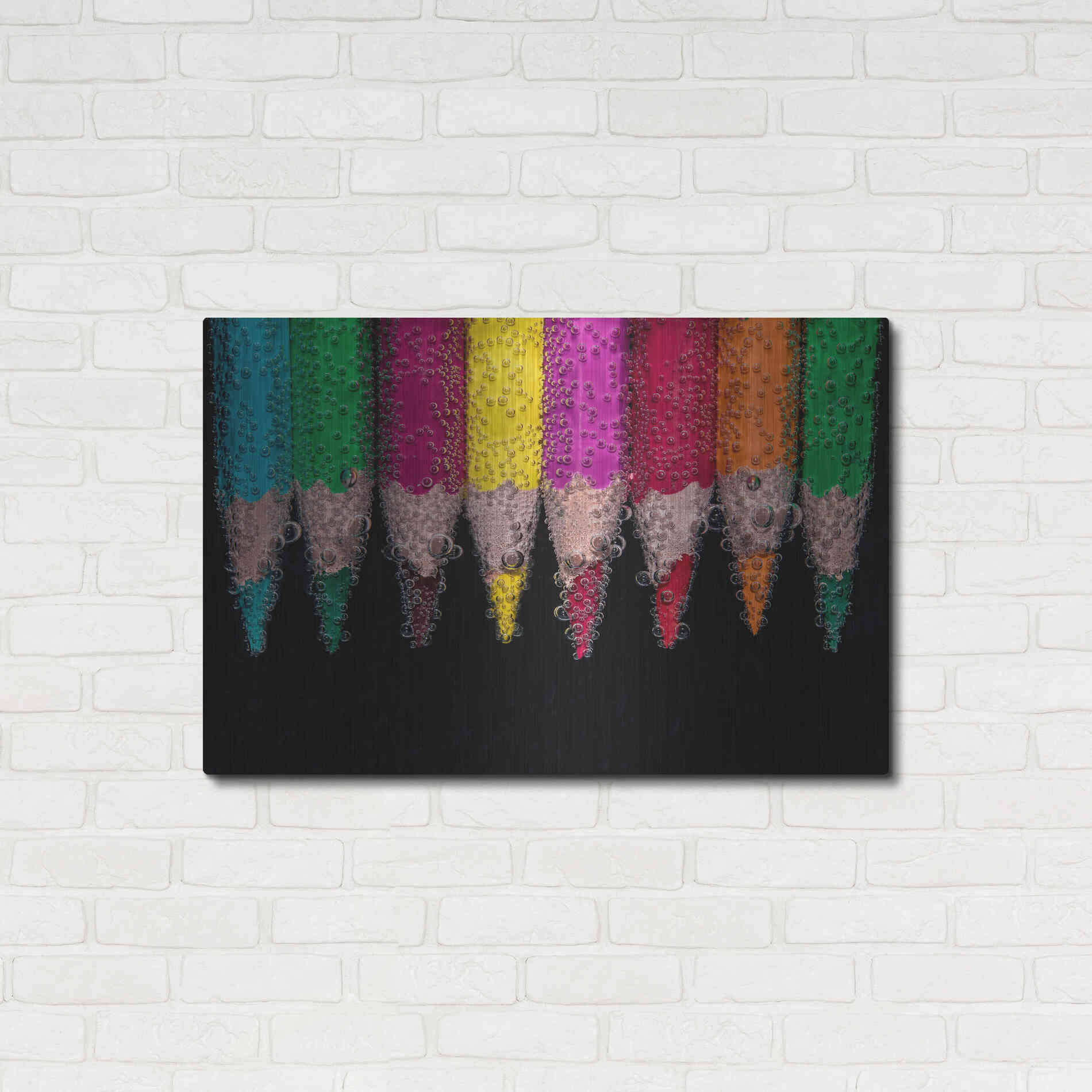 Luxe Metal Art 'Bubbly' by Epic Portfolio, Metal Wall Art,36x24