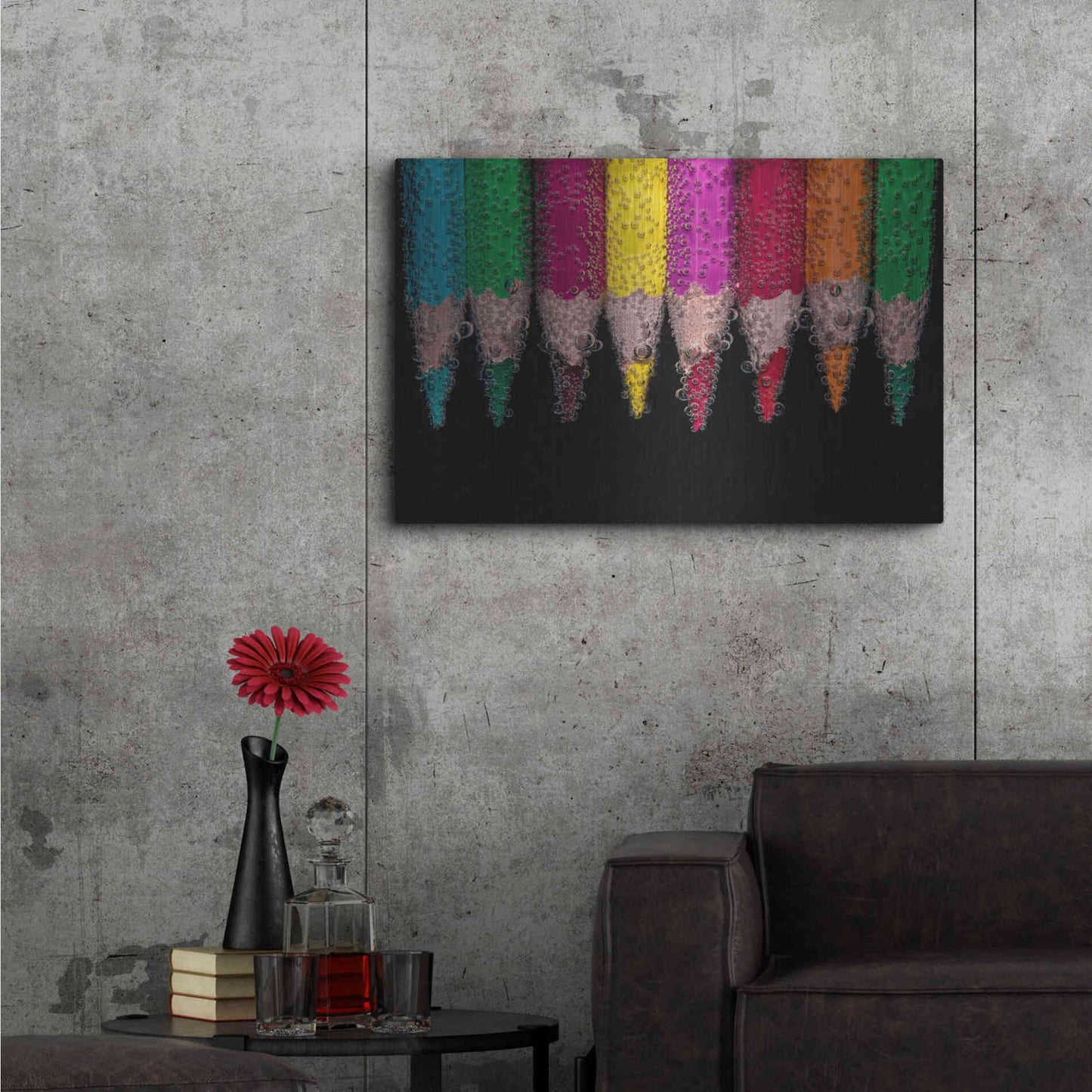 Luxe Metal Art 'Bubbly' by Epic Portfolio, Metal Wall Art,36x24