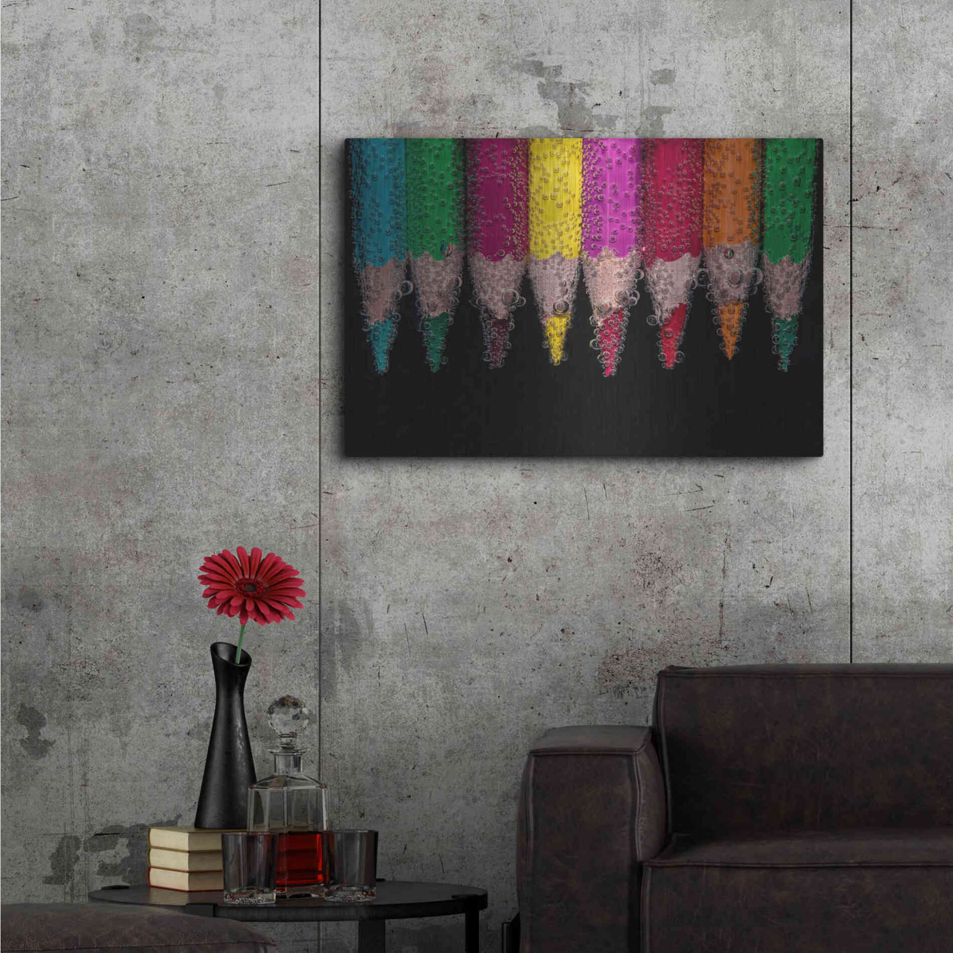 Luxe Metal Art 'Bubbly' by Epic Portfolio, Metal Wall Art,36x24