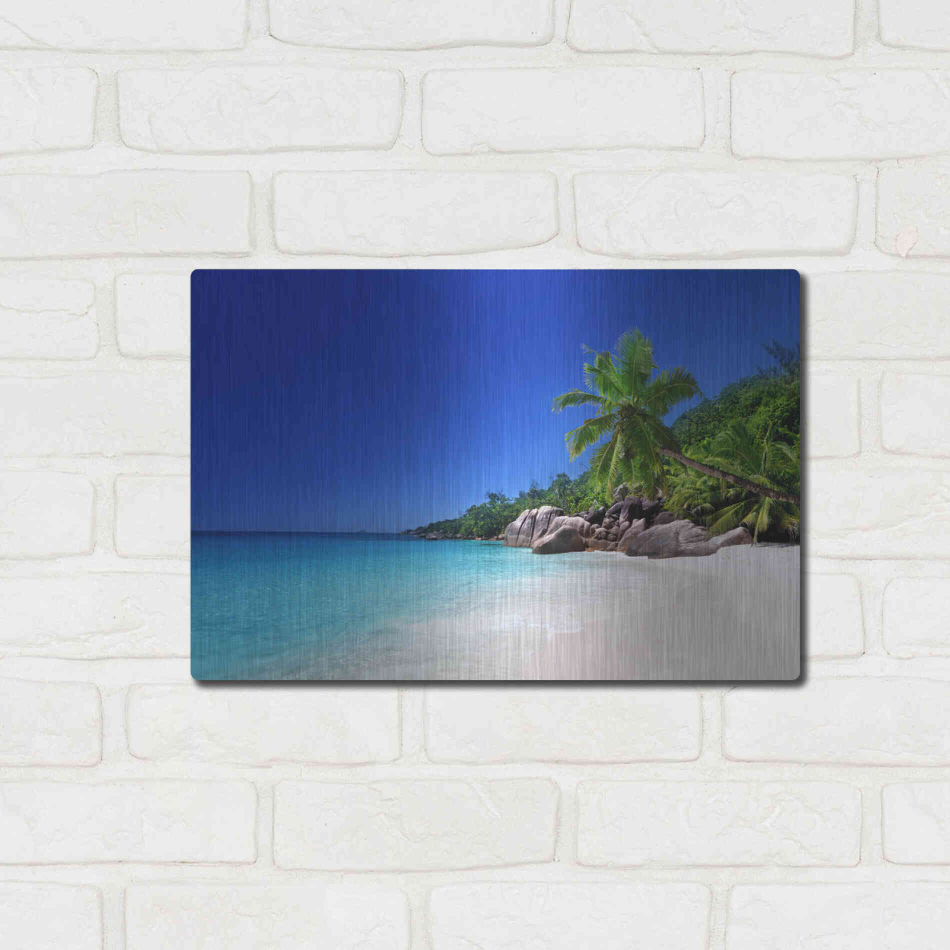 Luxe Metal Art 'Caribbean Paradise ' by Epic Portfolio, Metal Wall Art,16x12