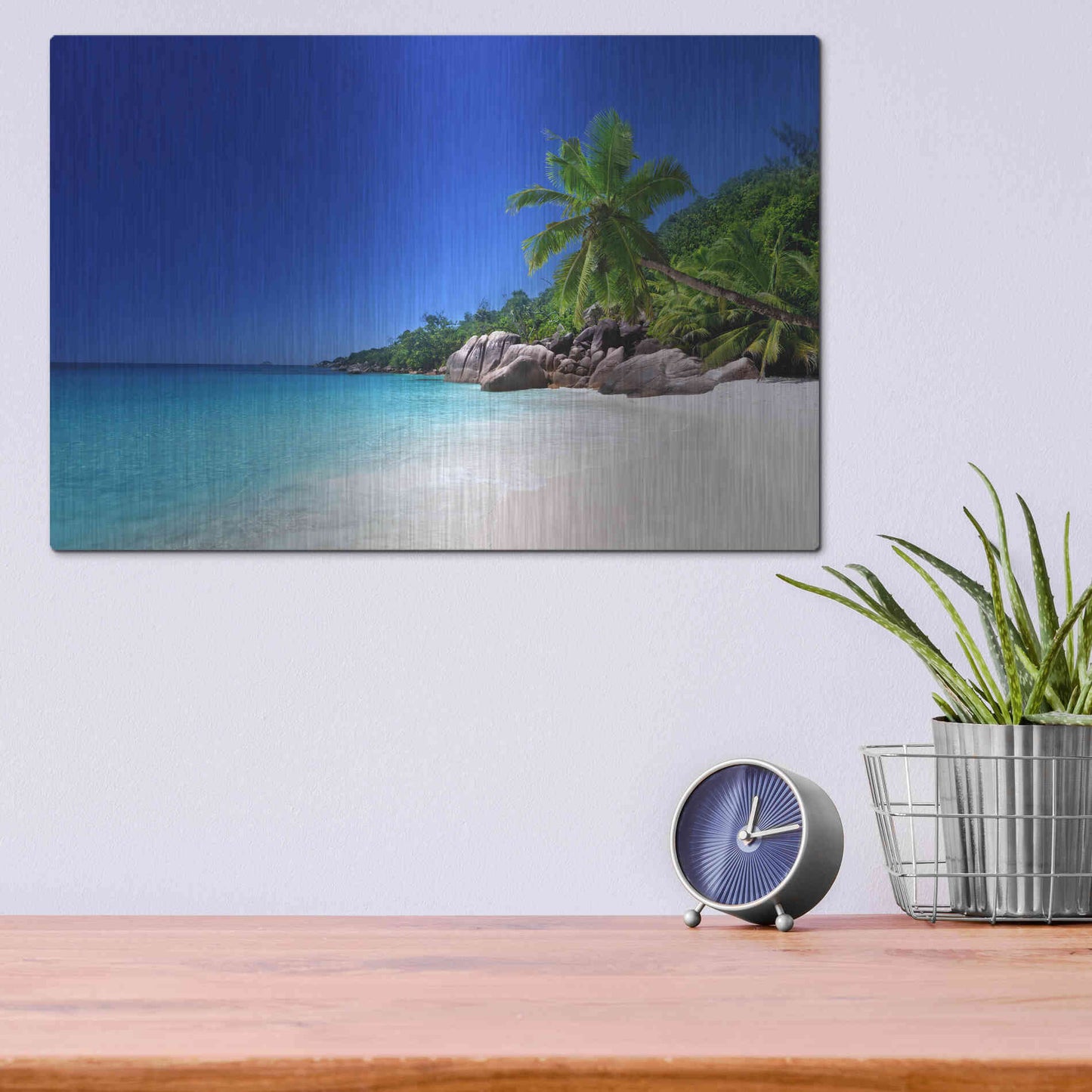 Luxe Metal Art 'Caribbean Paradise ' by Epic Portfolio, Metal Wall Art,16x12