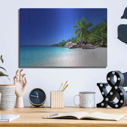 Luxe Metal Art 'Caribbean Paradise ' by Epic Portfolio, Metal Wall Art,16x12