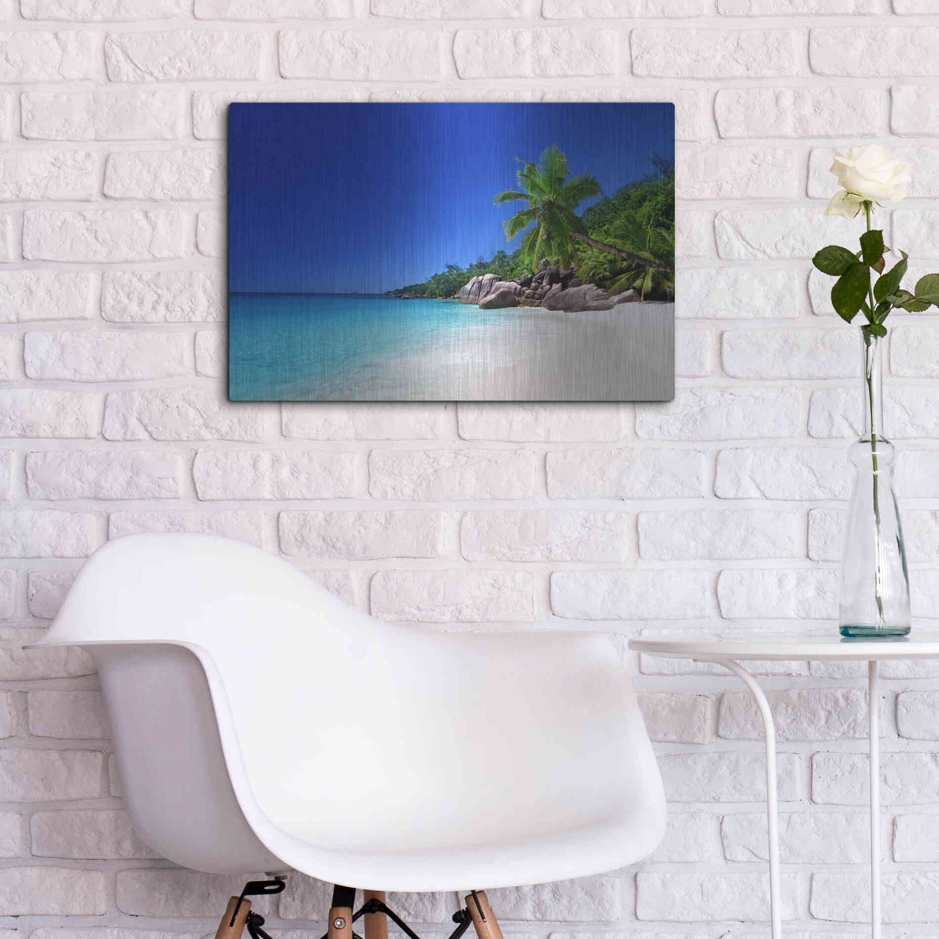 Luxe Metal Art 'Caribbean Paradise ' by Epic Portfolio, Metal Wall Art,24x16