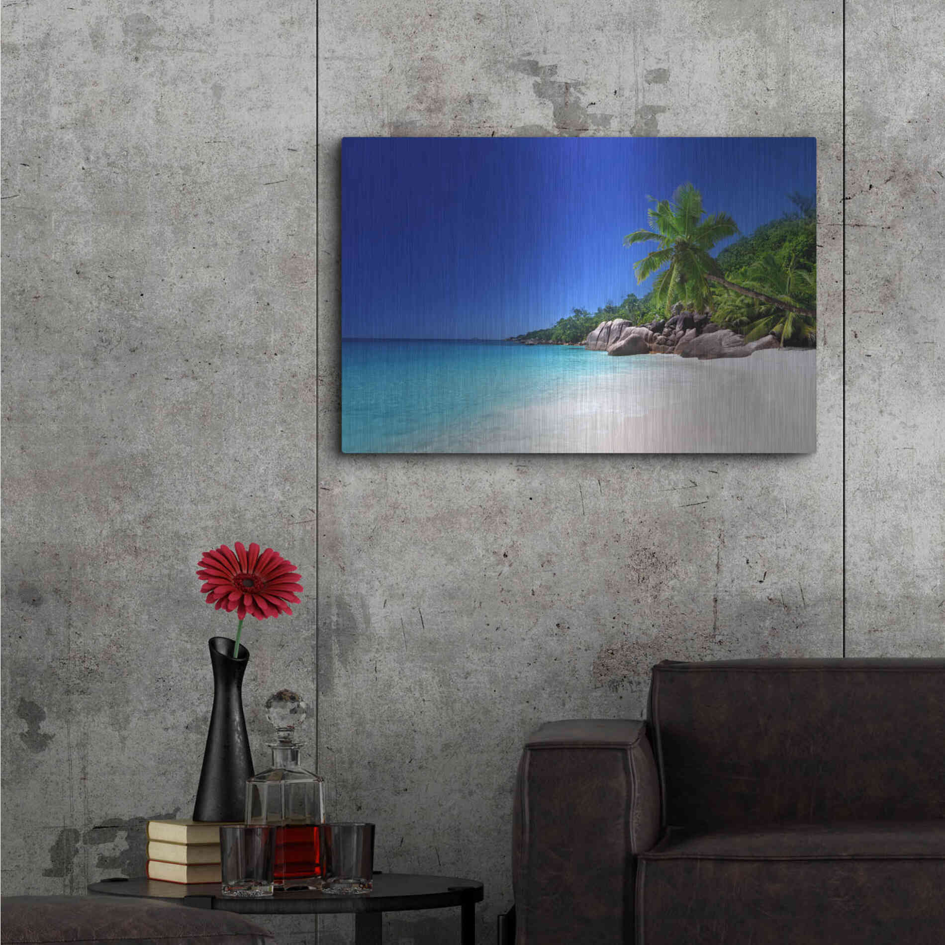Luxe Metal Art 'Caribbean Paradise ' by Epic Portfolio, Metal Wall Art,36x24