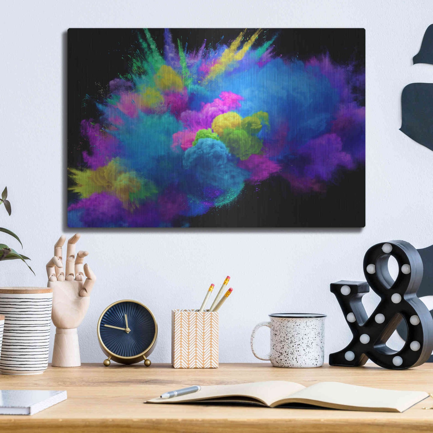 Luxe Metal Art 'Colorful Avalanche' by Epic Portfolio, Metal Wall Art,16x12