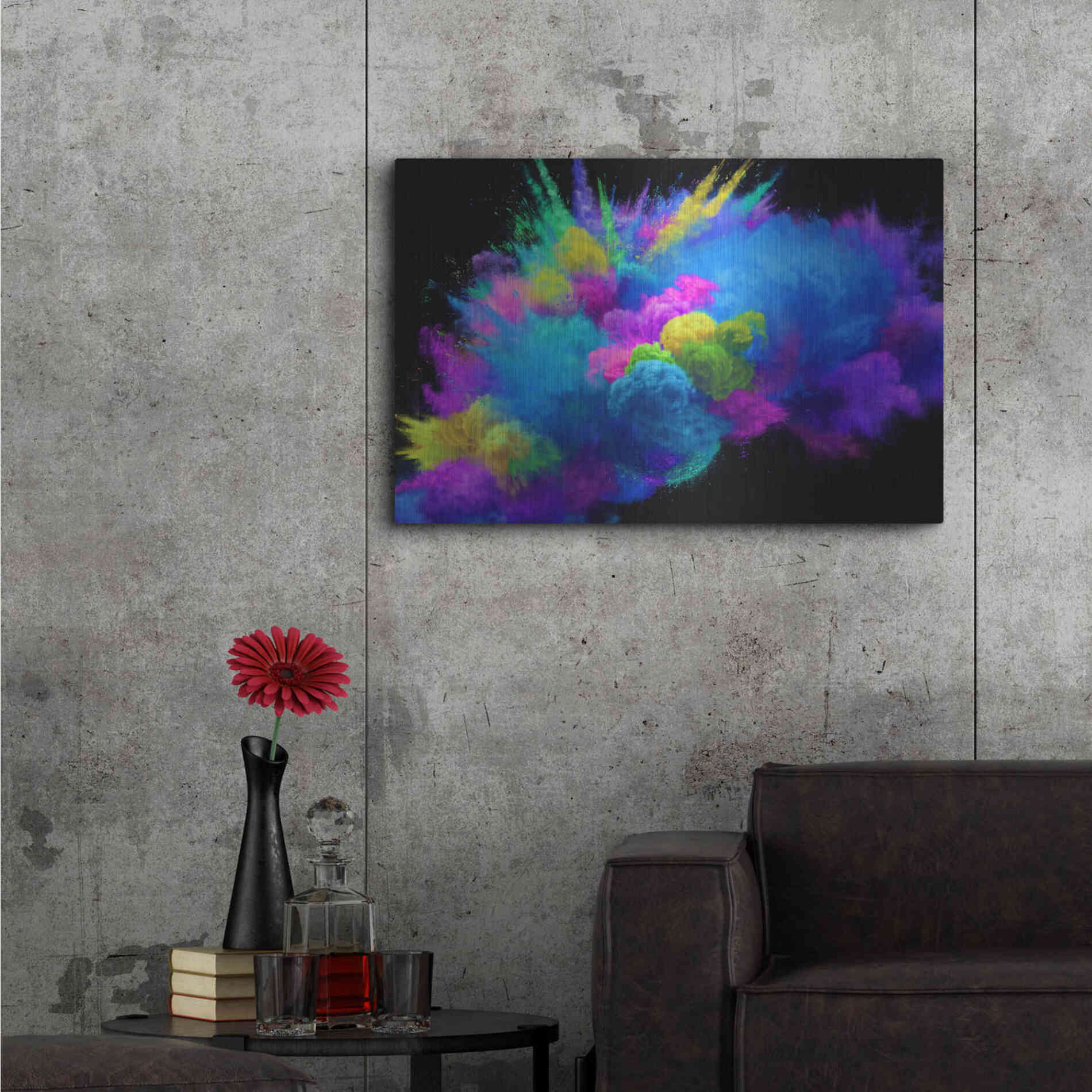 Luxe Metal Art 'Colorful Avalanche' by Epic Portfolio, Metal Wall Art,36x24