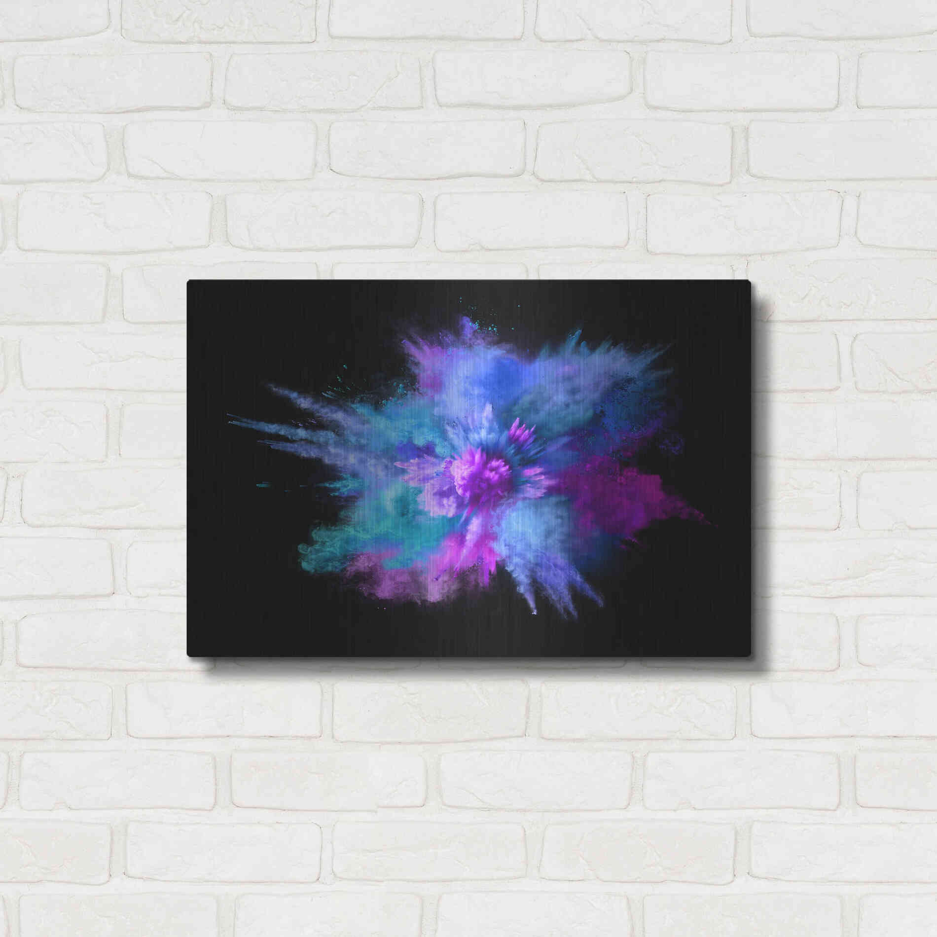 Luxe Metal Art 'Colorful Big Bang' by Epic Portfolio, Metal Wall Art,24x16