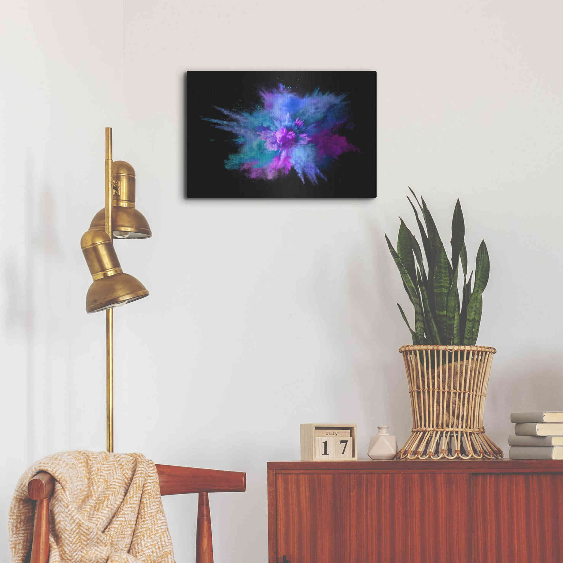 Luxe Metal Art 'Colorful Big Bang' by Epic Portfolio, Metal Wall Art,24x16