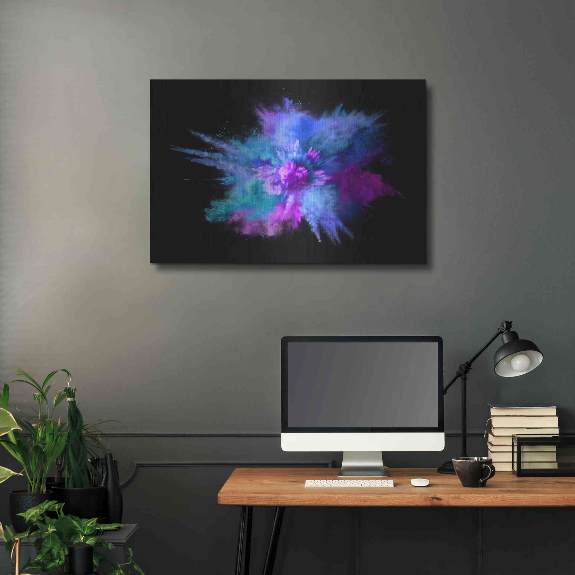 Luxe Metal Art 'Colorful Big Bang' by Epic Portfolio, Metal Wall Art,36x24