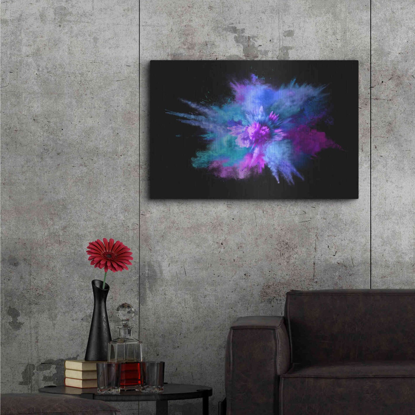 Luxe Metal Art 'Colorful Big Bang' by Epic Portfolio, Metal Wall Art,36x24