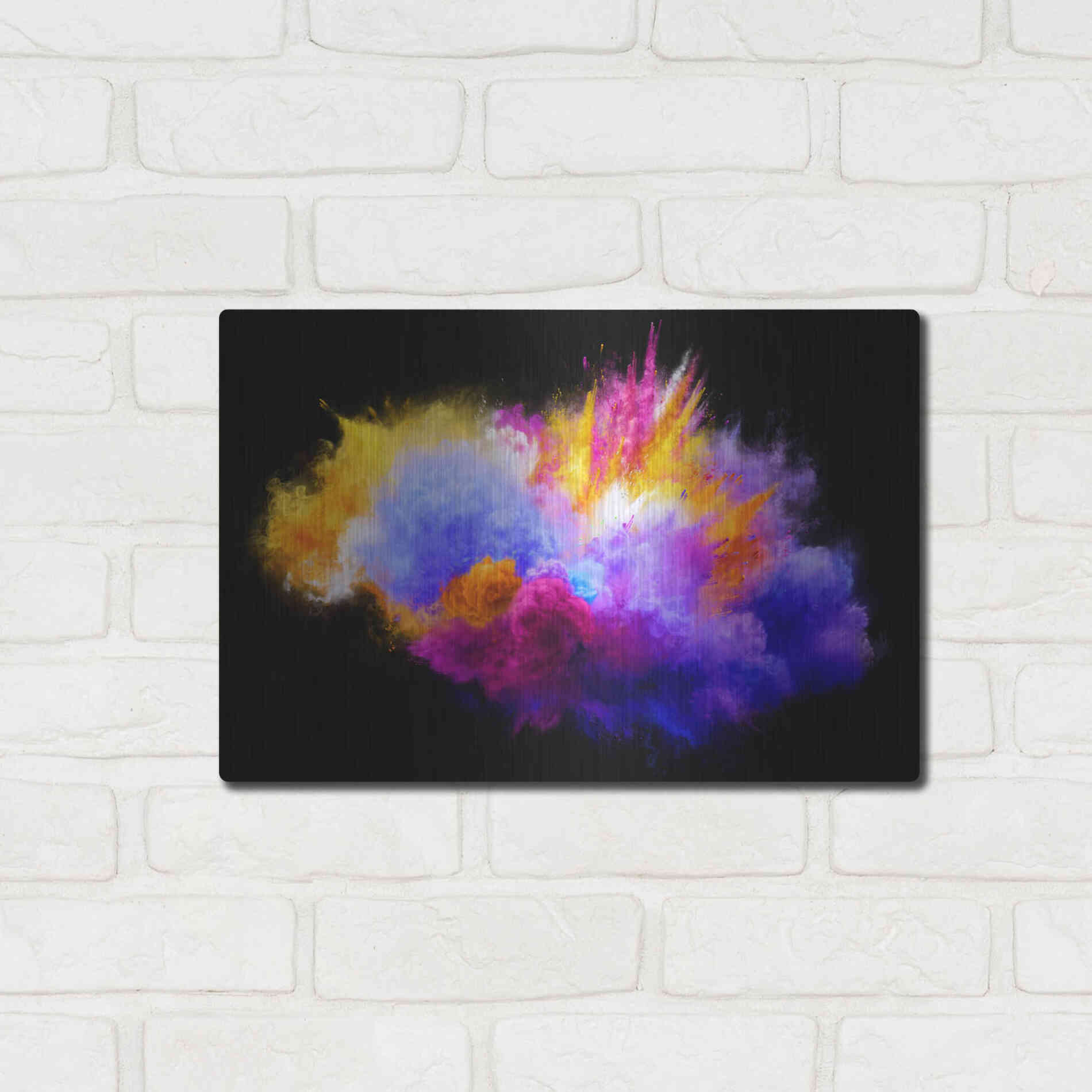 Luxe Metal Art 'Colorful Eruption ' by Epic Portfolio, Metal Wall Art,16x12