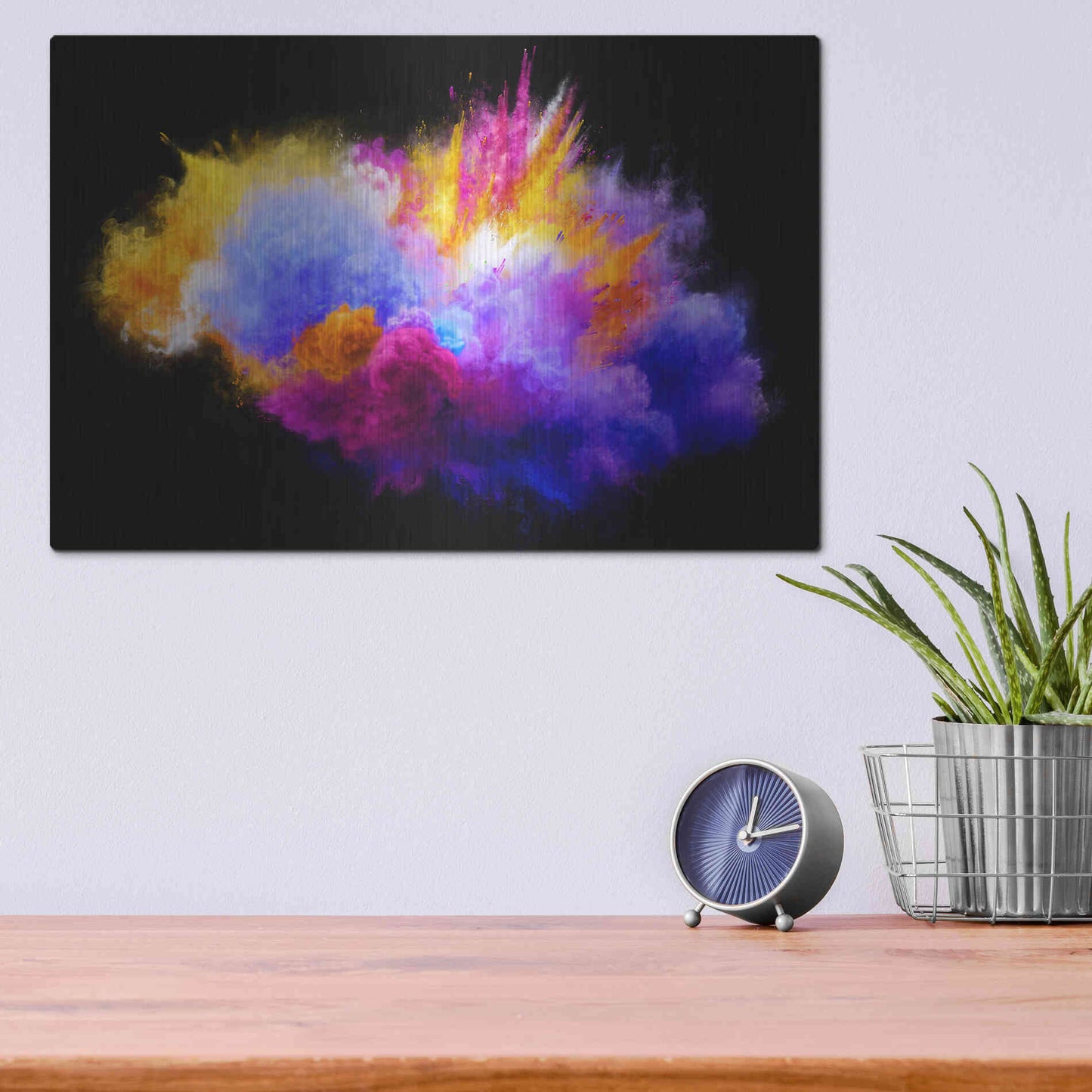 Luxe Metal Art 'Colorful Eruption ' by Epic Portfolio, Metal Wall Art,16x12