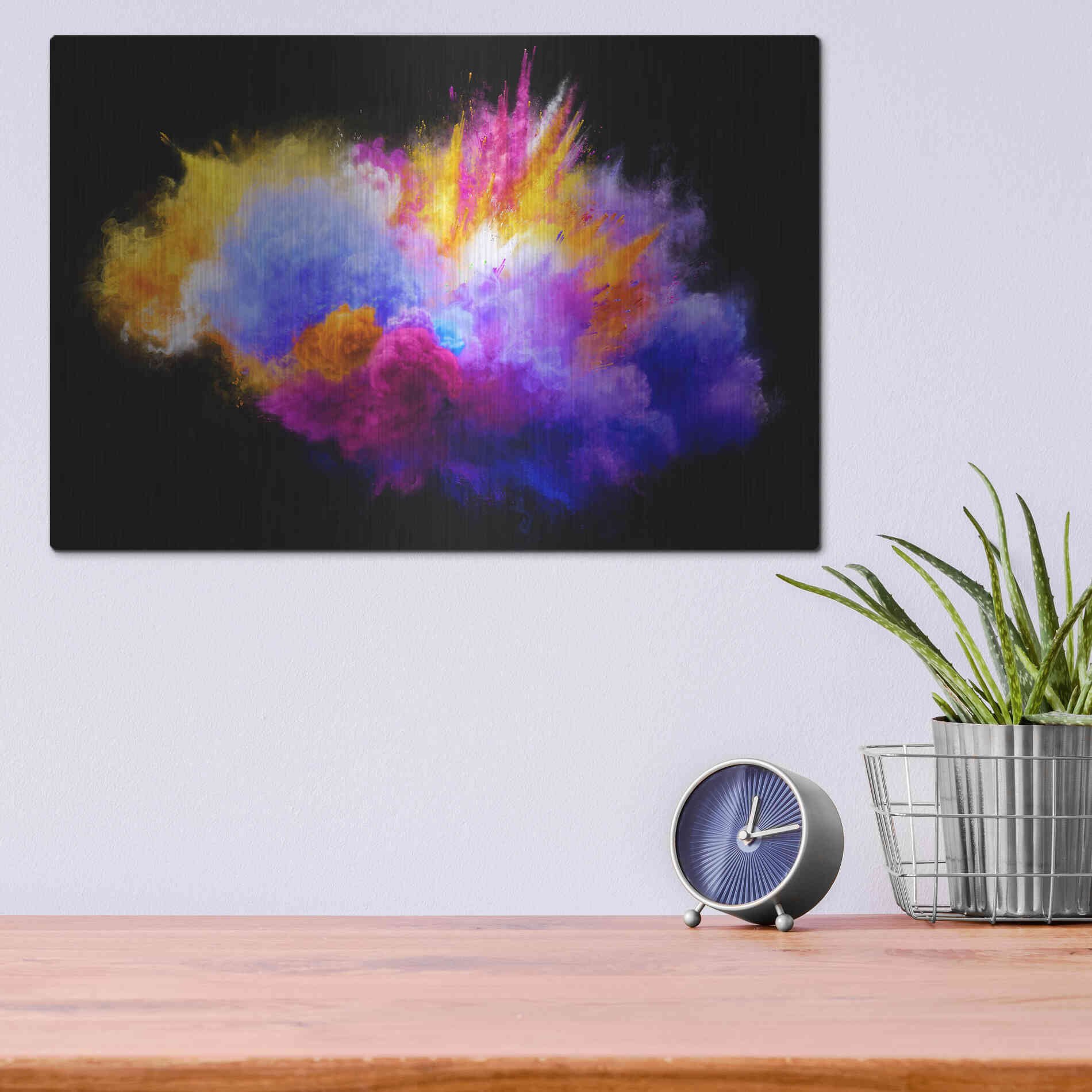 Luxe Metal Art 'Colorful Eruption ' by Epic Portfolio, Metal Wall Art,16x12