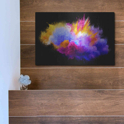 Luxe Metal Art 'Colorful Eruption ' by Epic Portfolio, Metal Wall Art,16x12