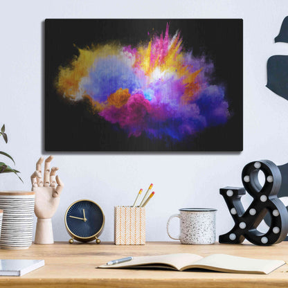 Luxe Metal Art 'Colorful Eruption ' by Epic Portfolio, Metal Wall Art,16x12