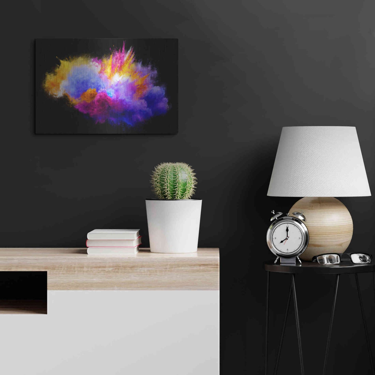 Luxe Metal Art 'Colorful Eruption ' by Epic Portfolio, Metal Wall Art,24x16