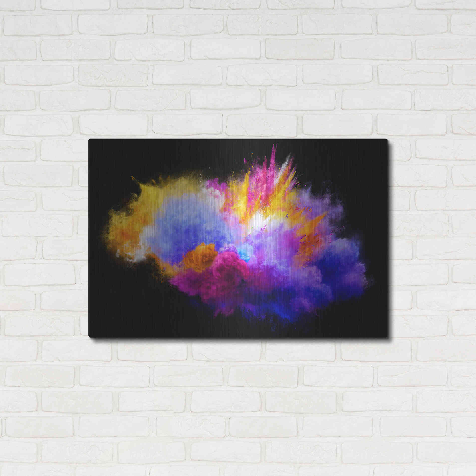 Luxe Metal Art 'Colorful Eruption ' by Epic Portfolio, Metal Wall Art,36x24