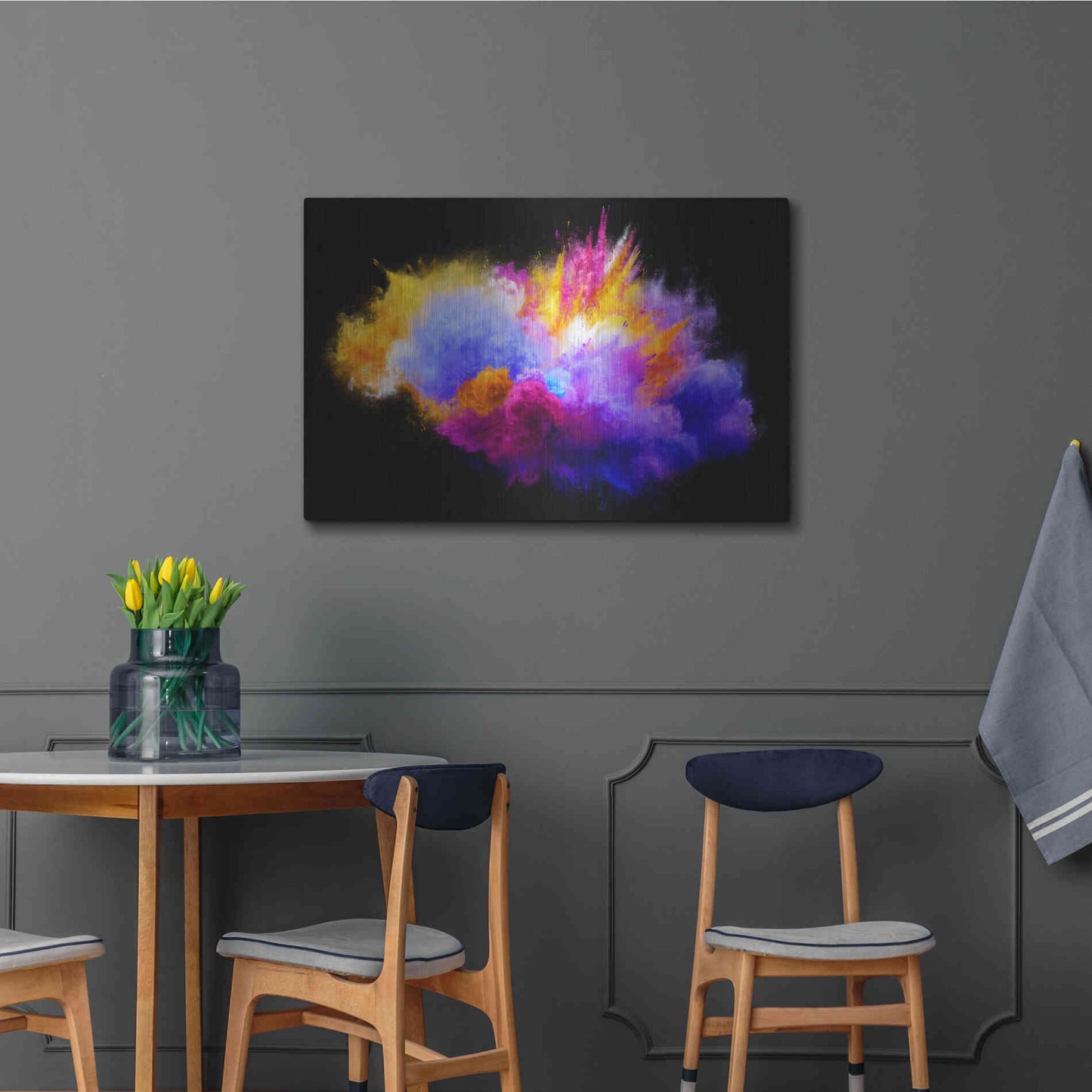 Luxe Metal Art 'Colorful Eruption ' by Epic Portfolio, Metal Wall Art,36x24