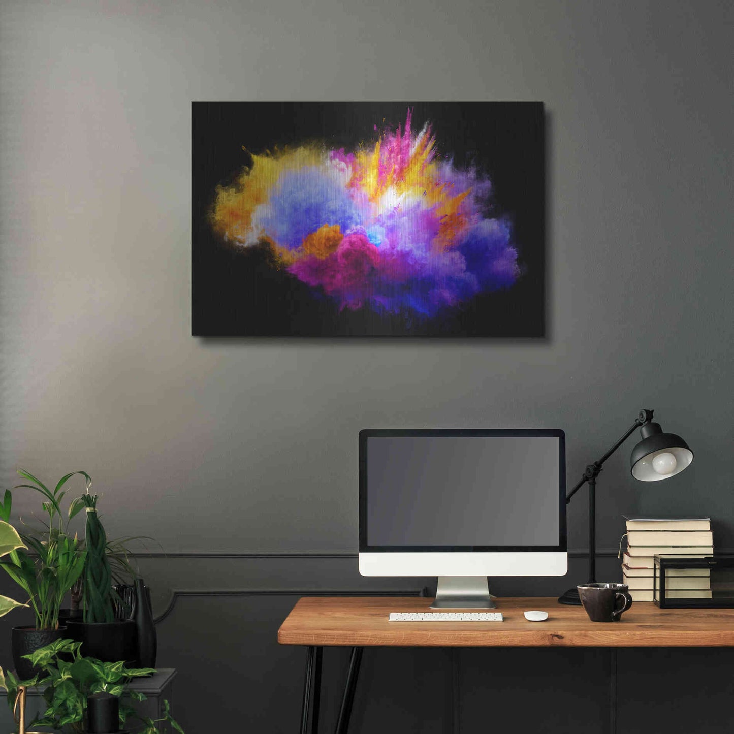 Luxe Metal Art 'Colorful Eruption ' by Epic Portfolio, Metal Wall Art,36x24