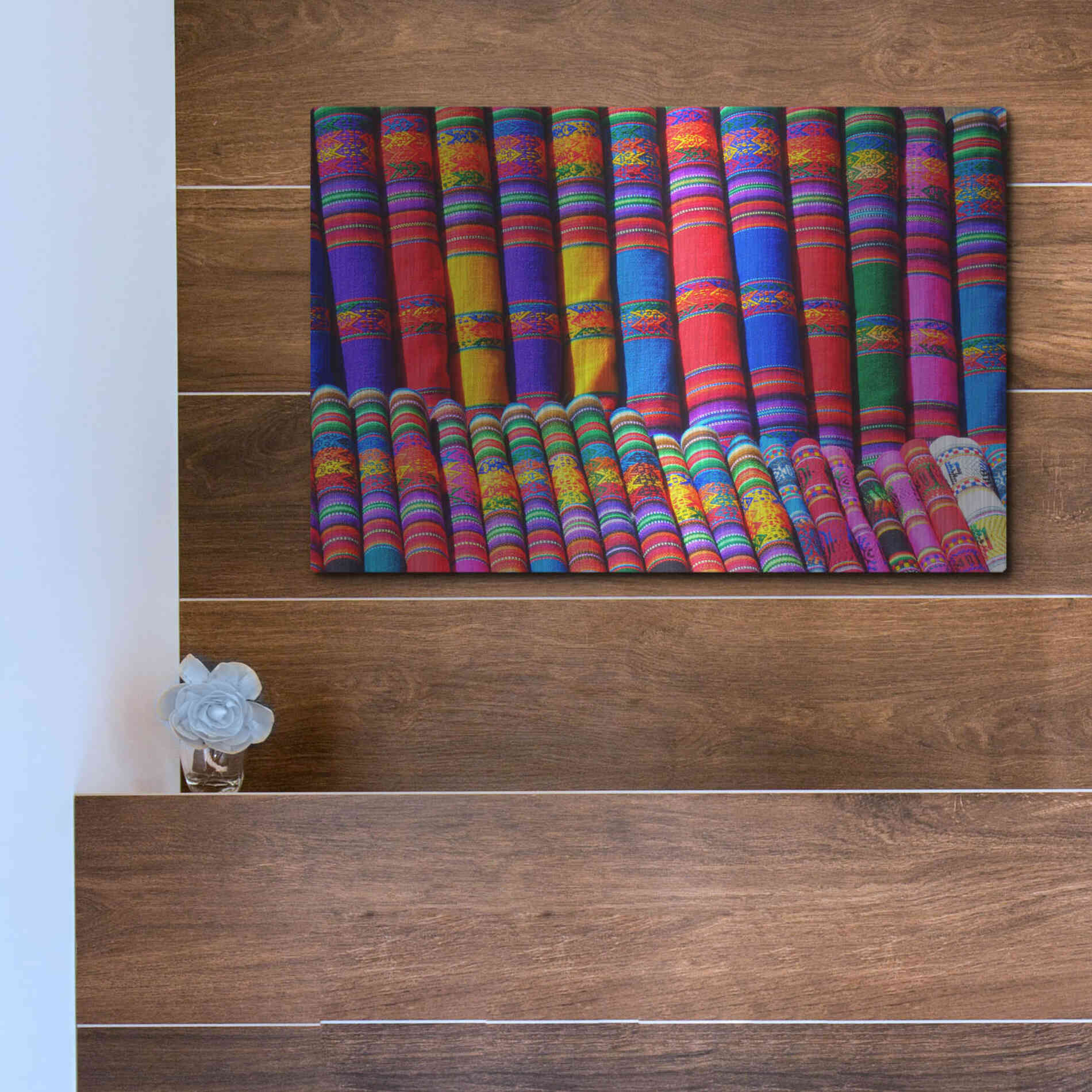 Luxe Metal Art 'Colors of the world' by Epic Portfolio, Metal Wall Art,16x12