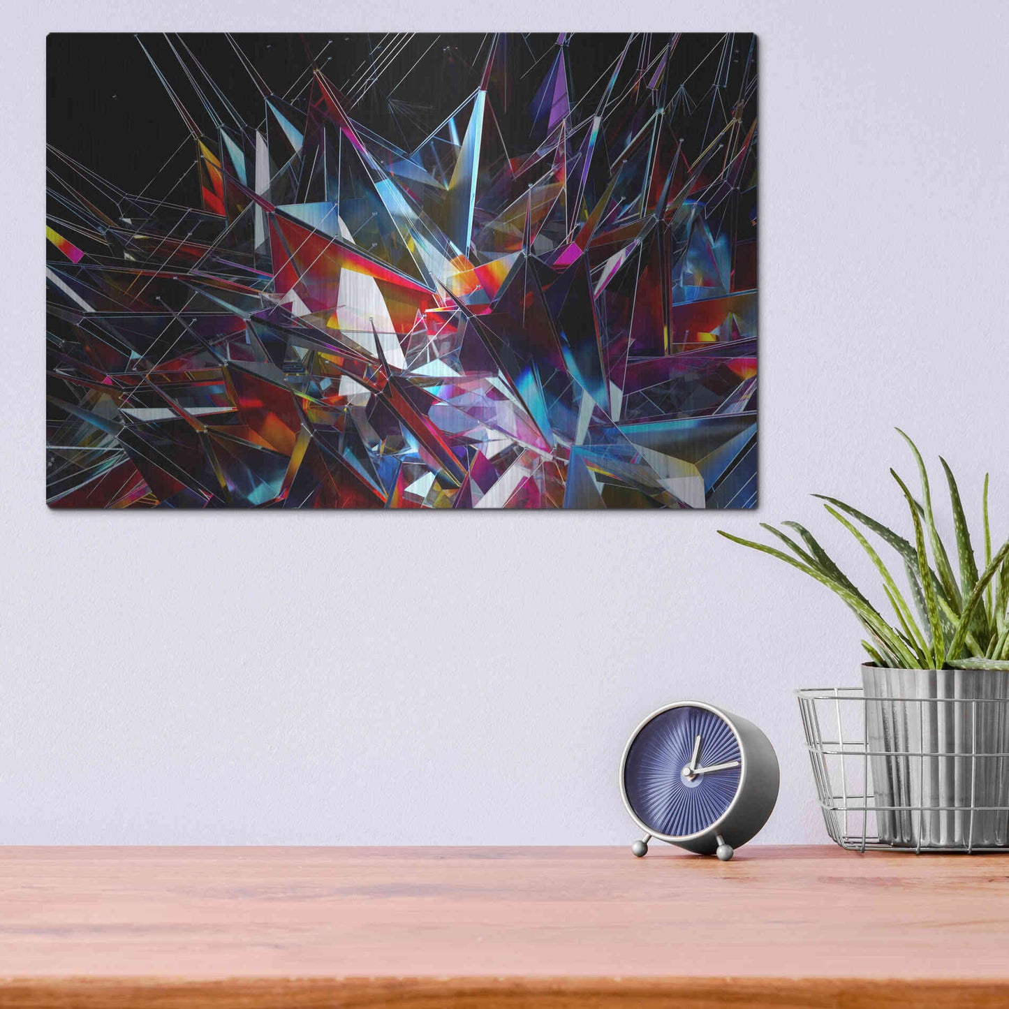 Luxe Metal Art 'Cristalino' by Epic Portfolio, Metal Wall Art,16x12