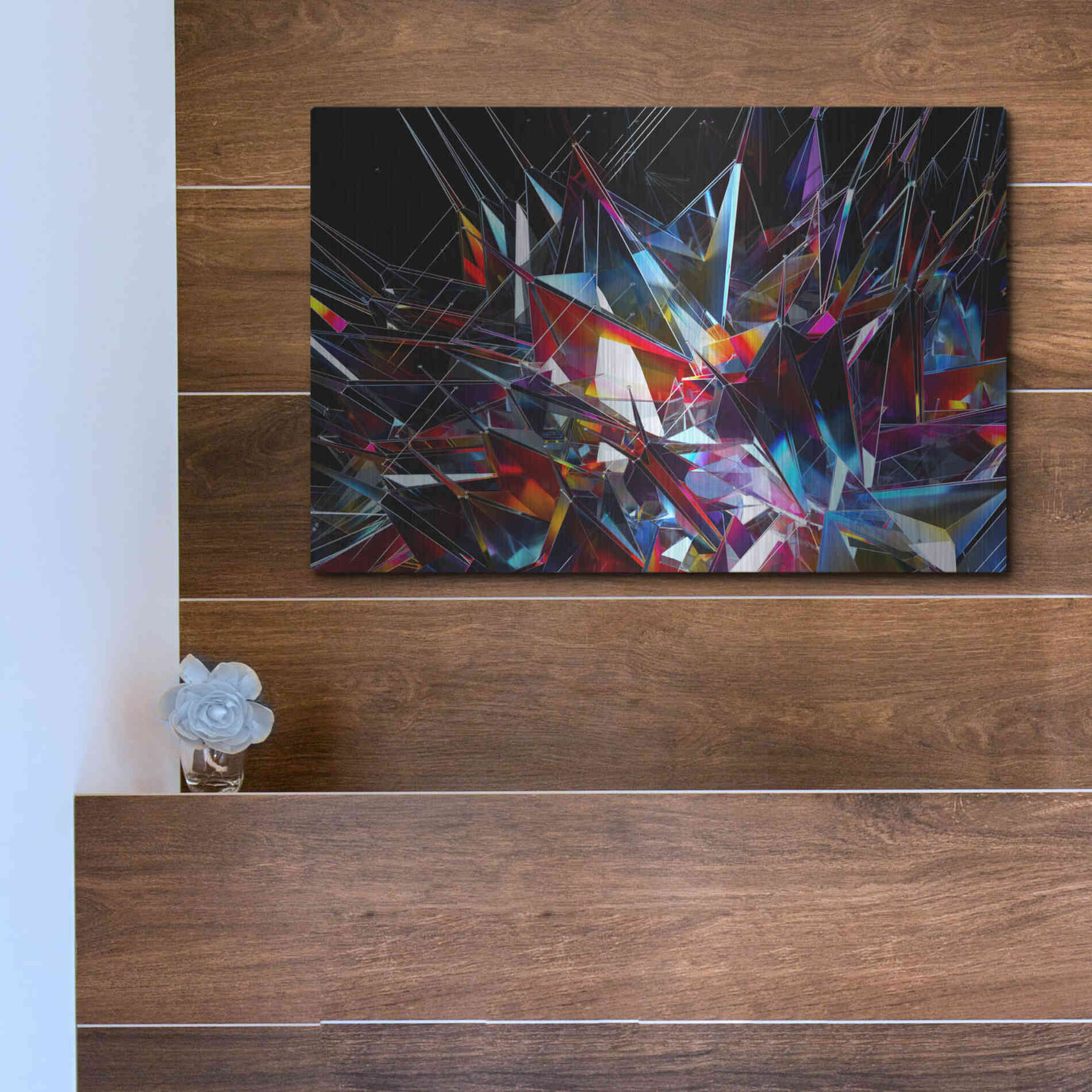 Luxe Metal Art 'Cristalino' by Epic Portfolio, Metal Wall Art,16x12