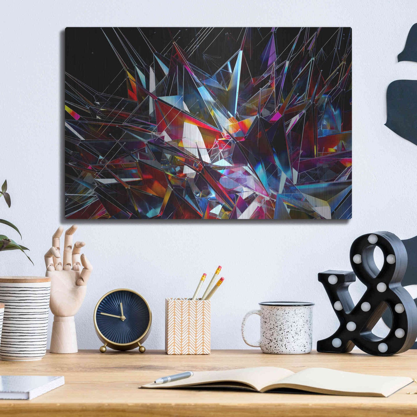 Luxe Metal Art 'Cristalino' by Epic Portfolio, Metal Wall Art,16x12