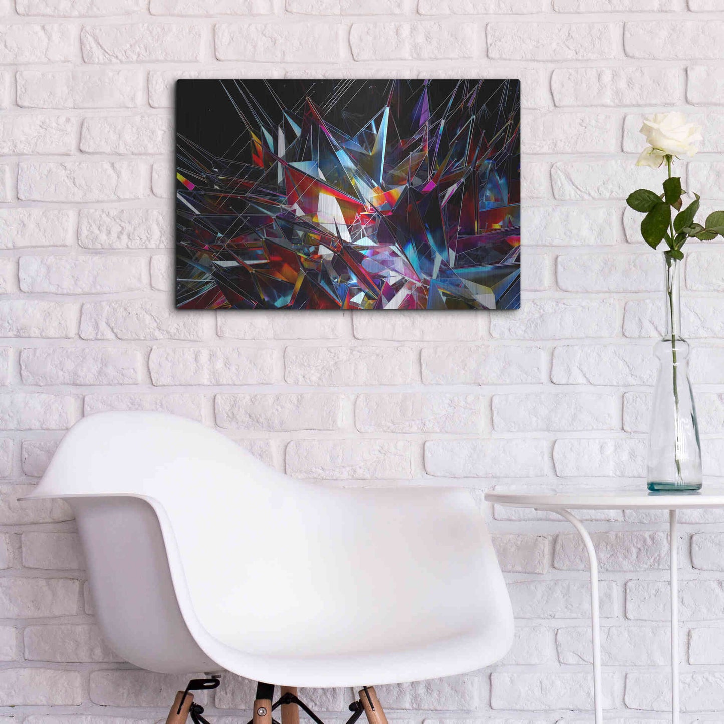 Luxe Metal Art 'Cristalino' by Epic Portfolio, Metal Wall Art,24x16