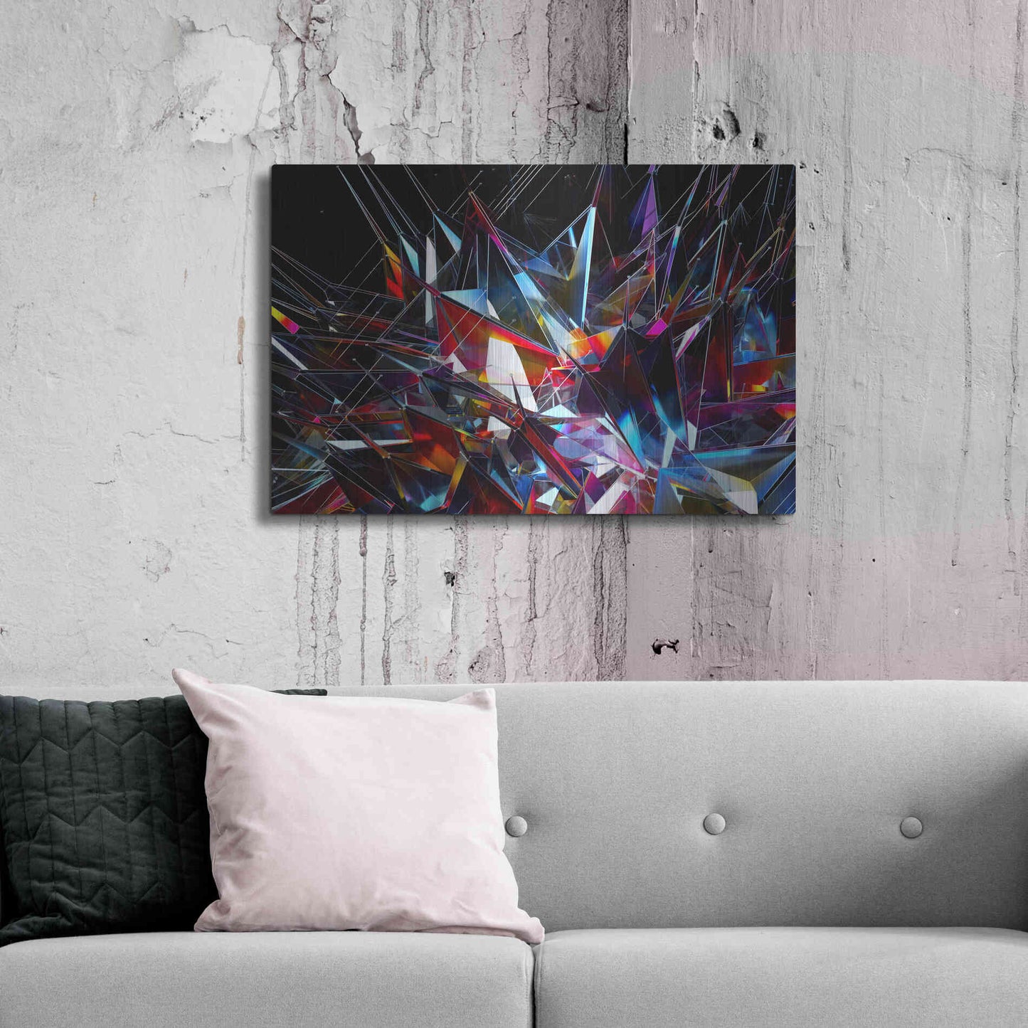 Luxe Metal Art 'Cristalino' by Epic Portfolio, Metal Wall Art,36x24