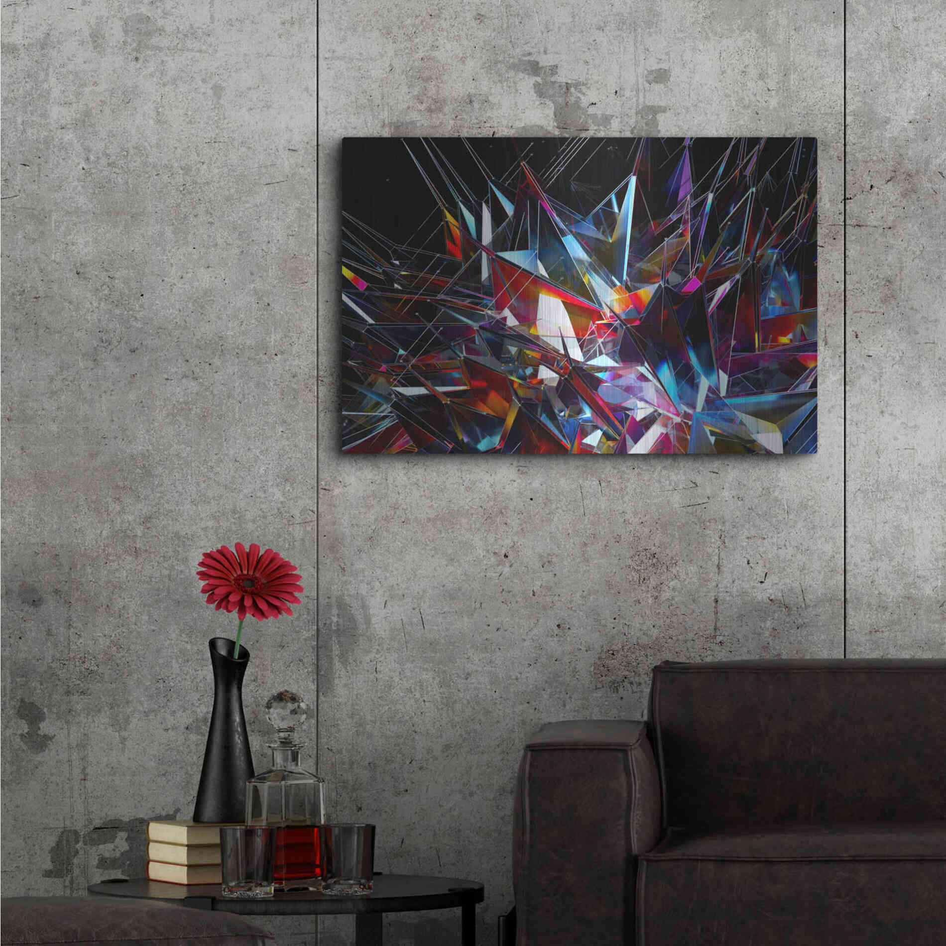 Luxe Metal Art 'Cristalino' by Epic Portfolio, Metal Wall Art,36x24