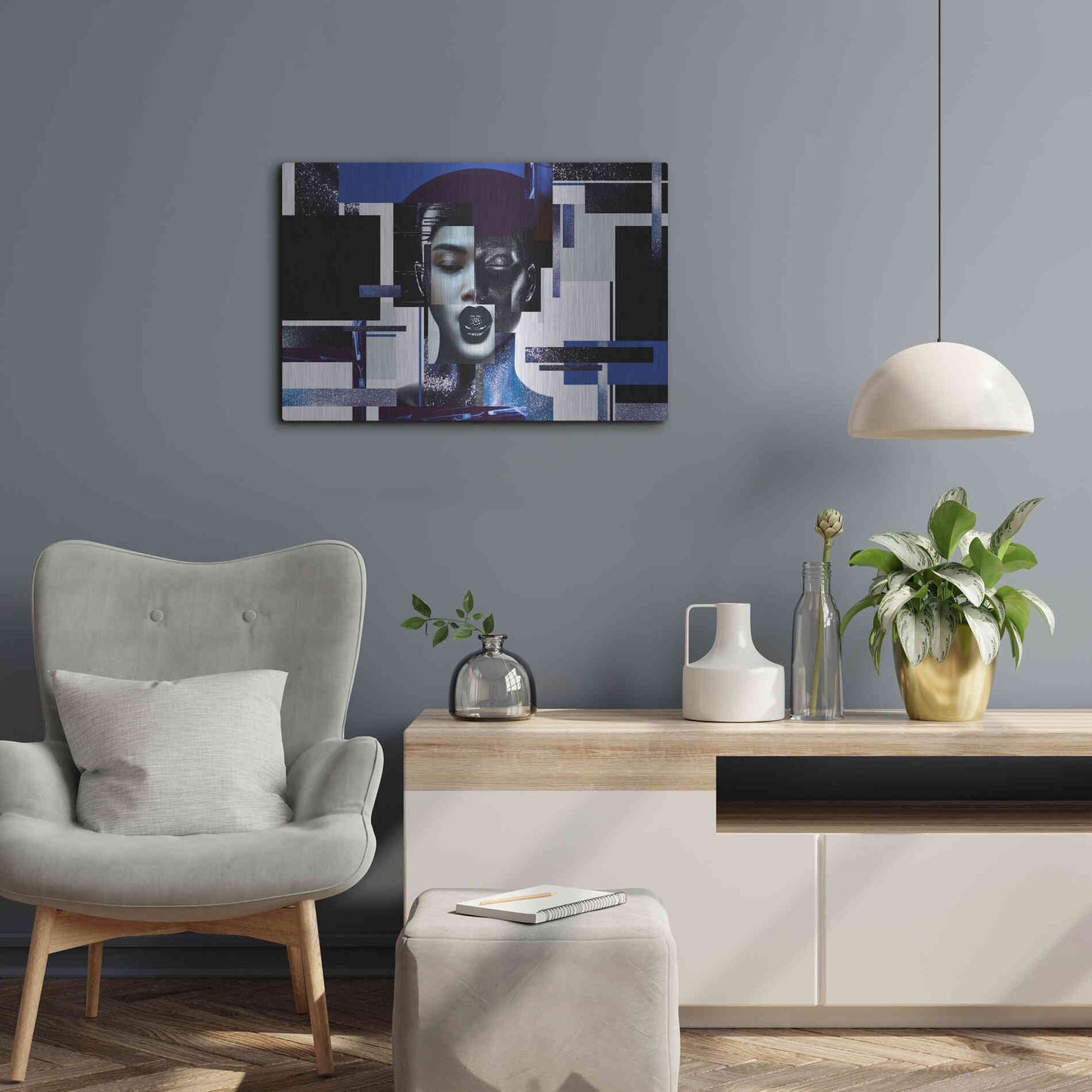 Luxe Metal Art 'Deconstructed Beauty' by Epic Portfolio, Metal Wall Art,24x16