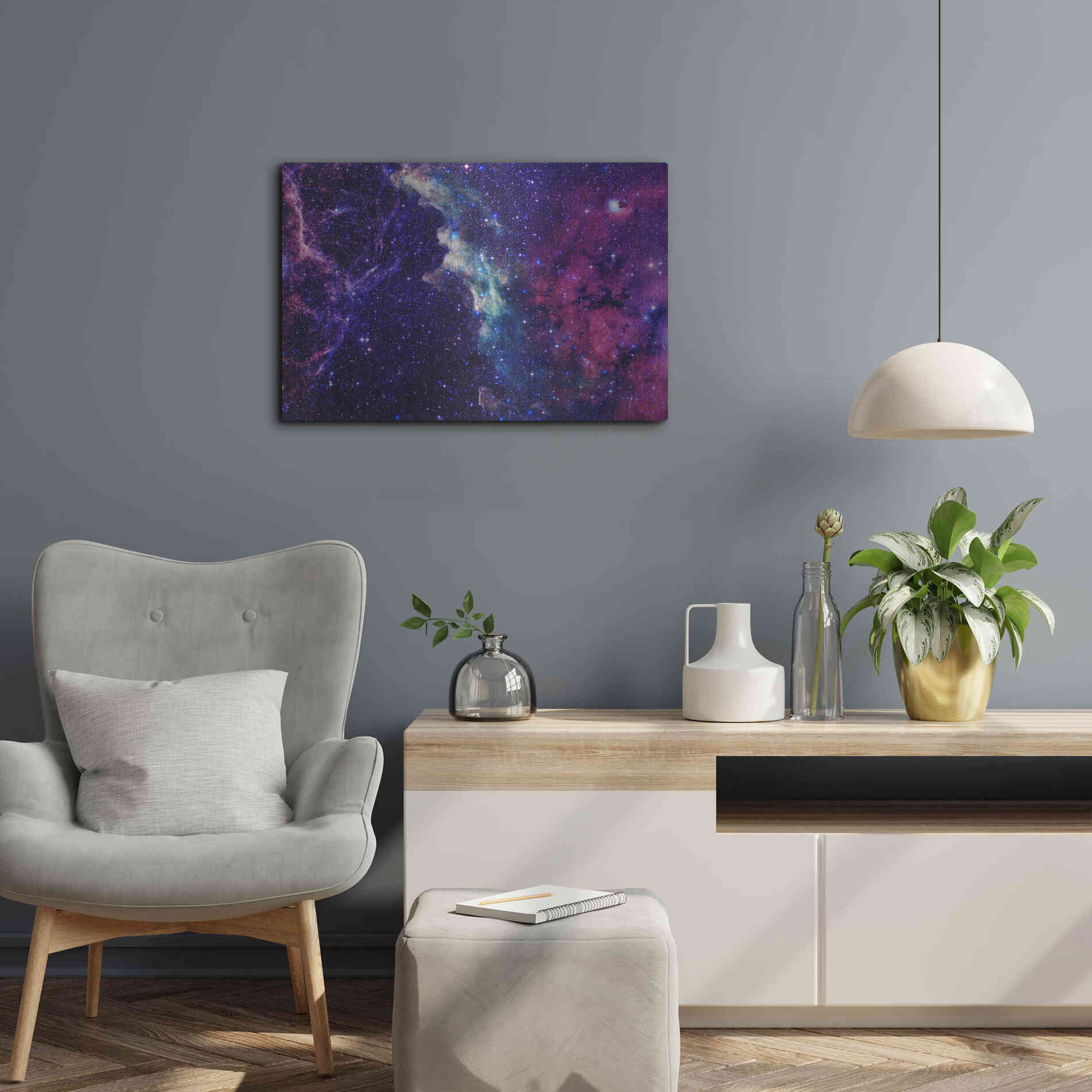 Luxe Metal Art 'Deep Space' by Epic Portfolio, Metal Wall Art,24x16