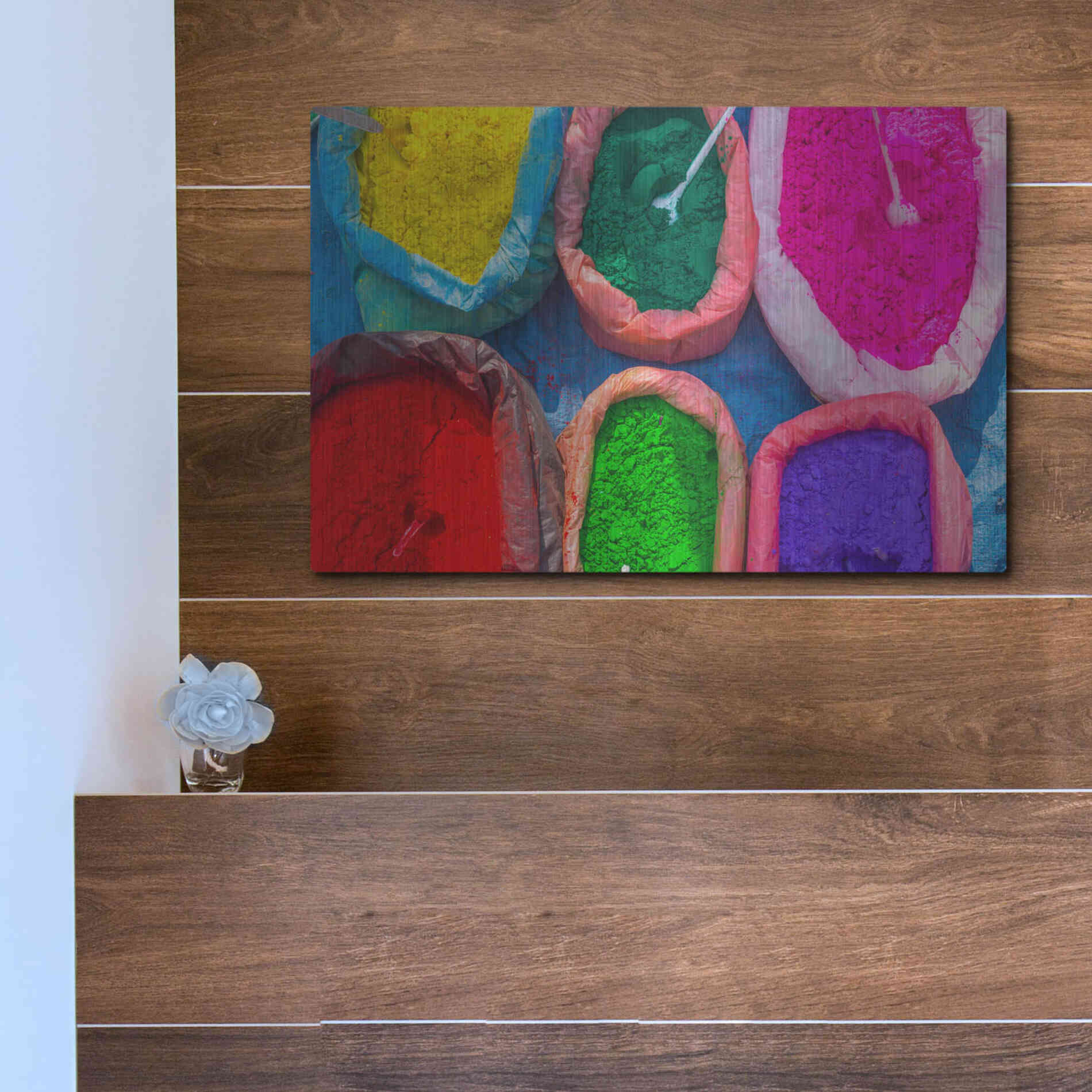 Luxe Metal Art 'Dry Powder' by Epic Portfolio, Metal Wall Art,16x12