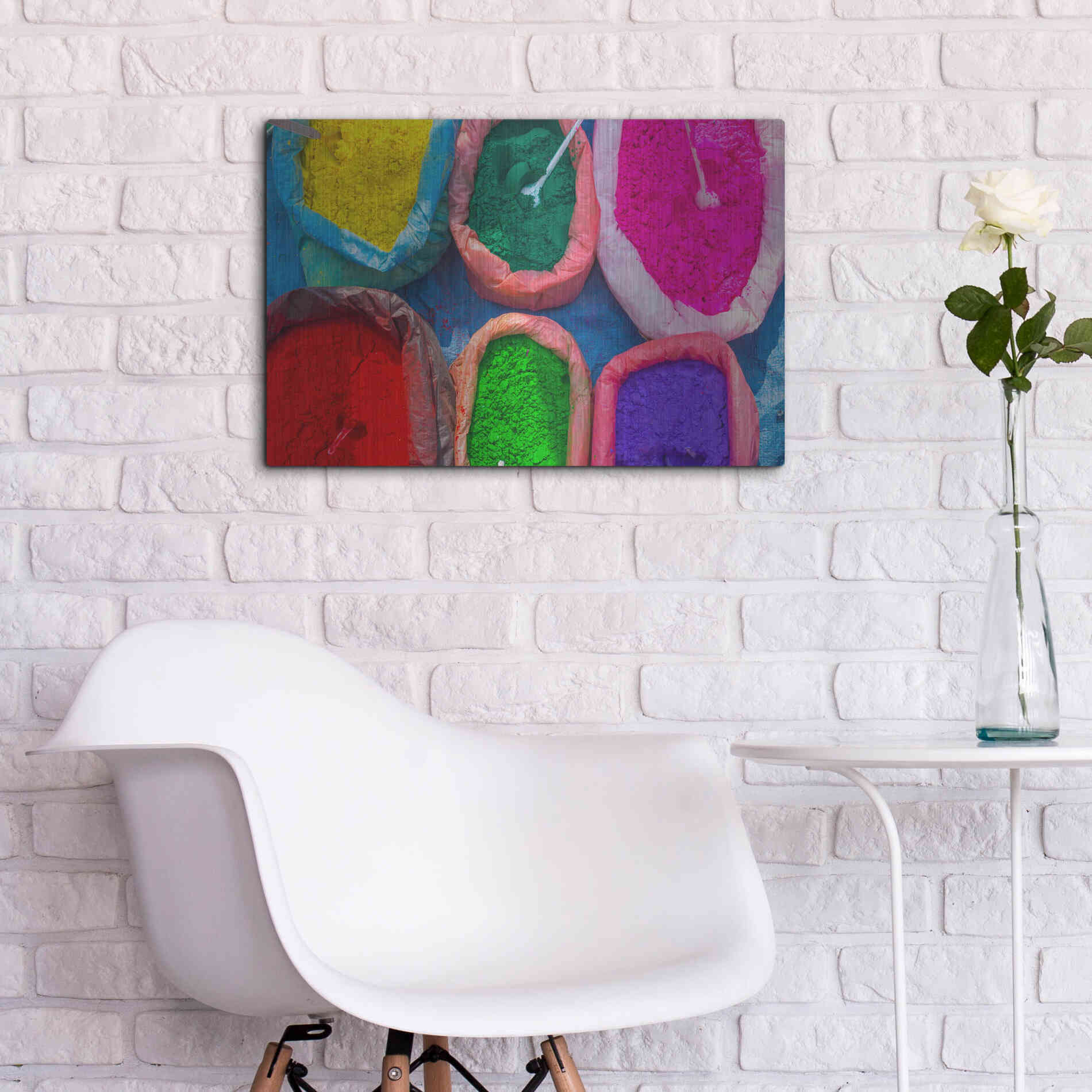 Luxe Metal Art 'Dry Powder' by Epic Portfolio, Metal Wall Art,24x16