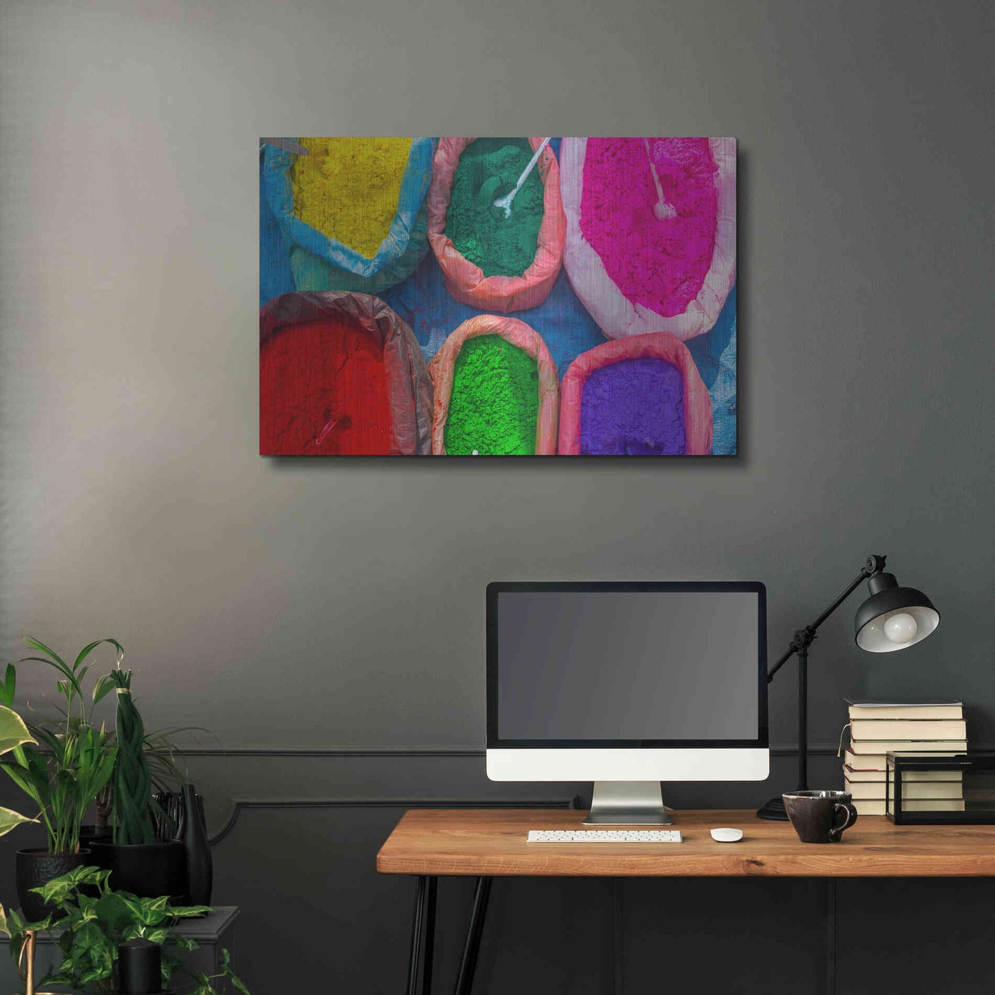 Luxe Metal Art 'Dry Powder' by Epic Portfolio, Metal Wall Art,36x24