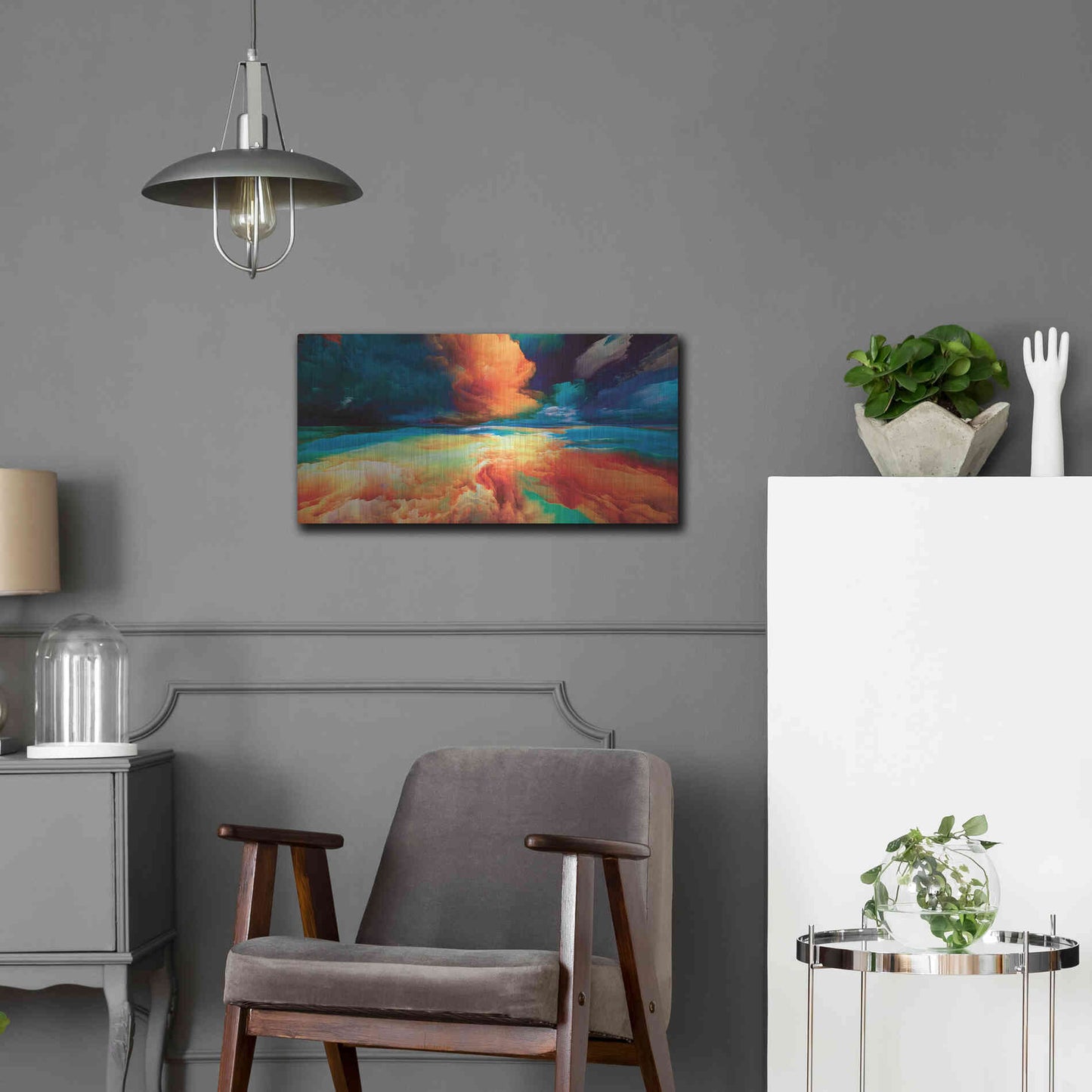 Luxe Metal Art 'Emotional Anger' by Epic Portfolio, Metal Wall Art,24x12