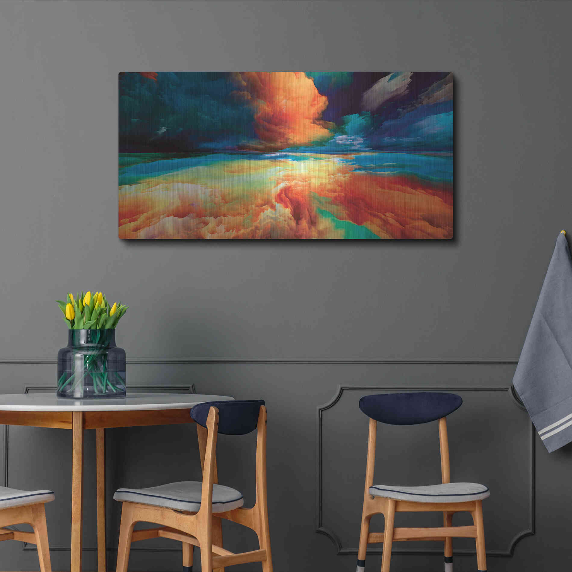 Luxe Metal Art 'Emotional Anger' by Epic Portfolio, Metal Wall Art,48x24