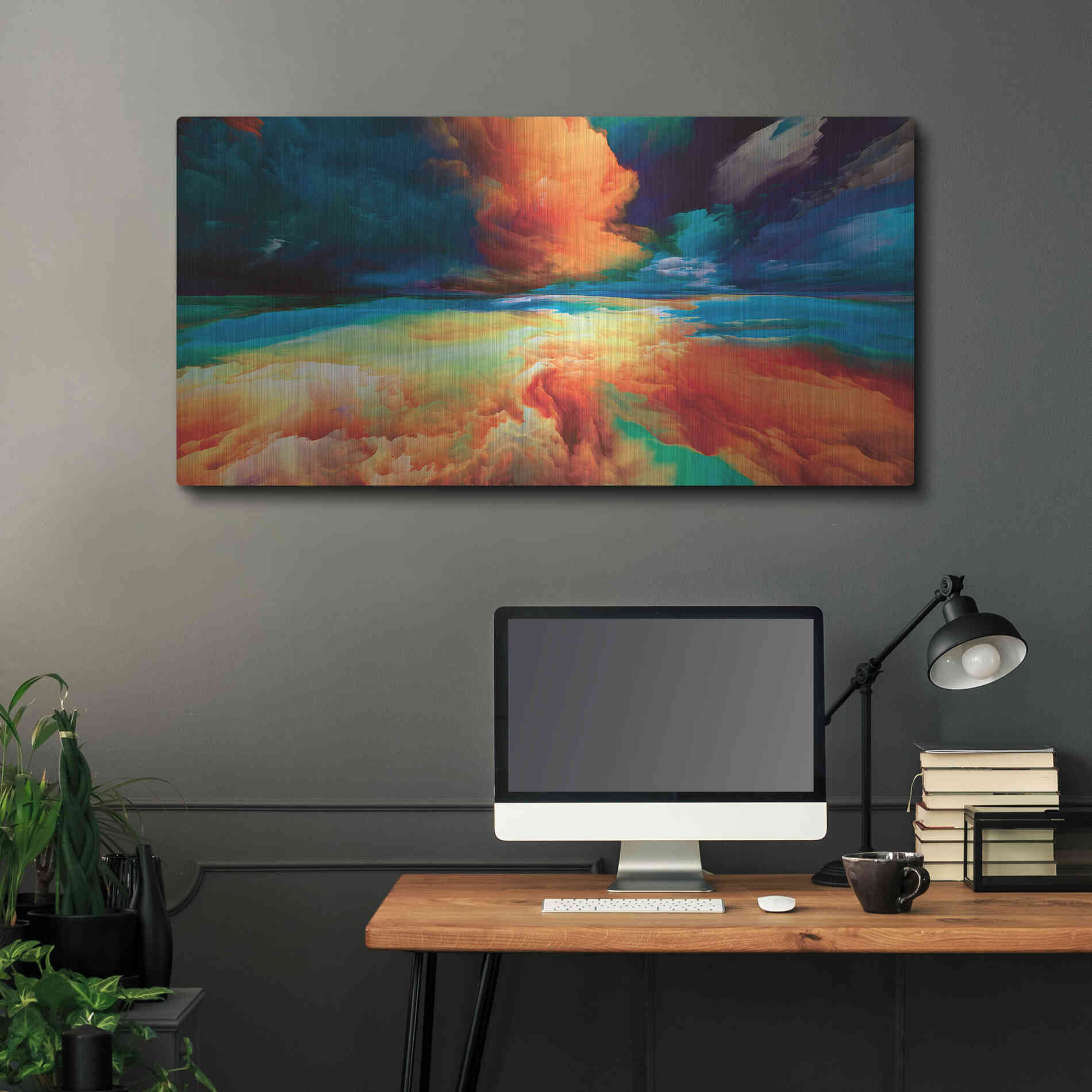 Luxe Metal Art 'Emotional Anger' by Epic Portfolio, Metal Wall Art,48x24