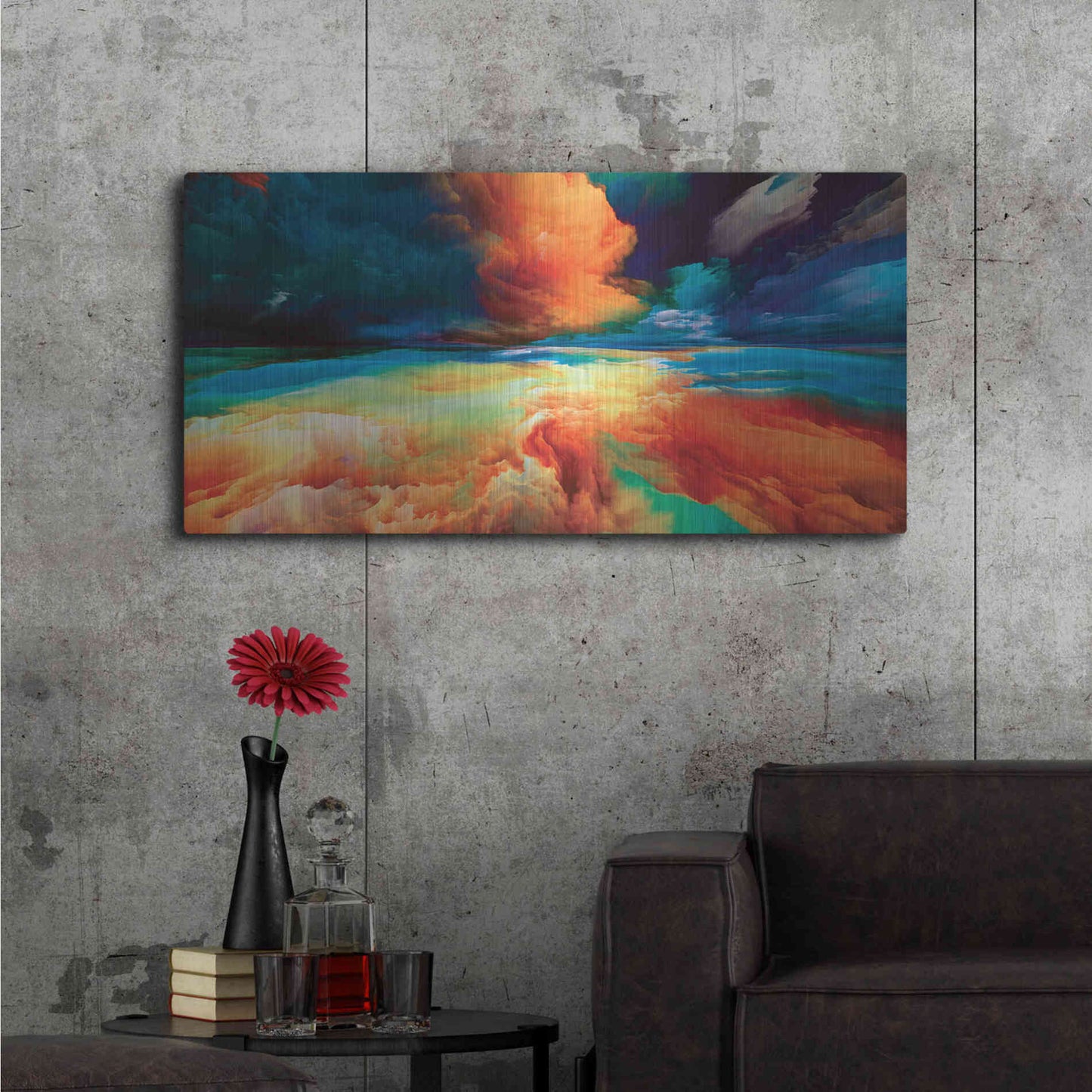 Luxe Metal Art 'Emotional Anger' by Epic Portfolio, Metal Wall Art,48x24