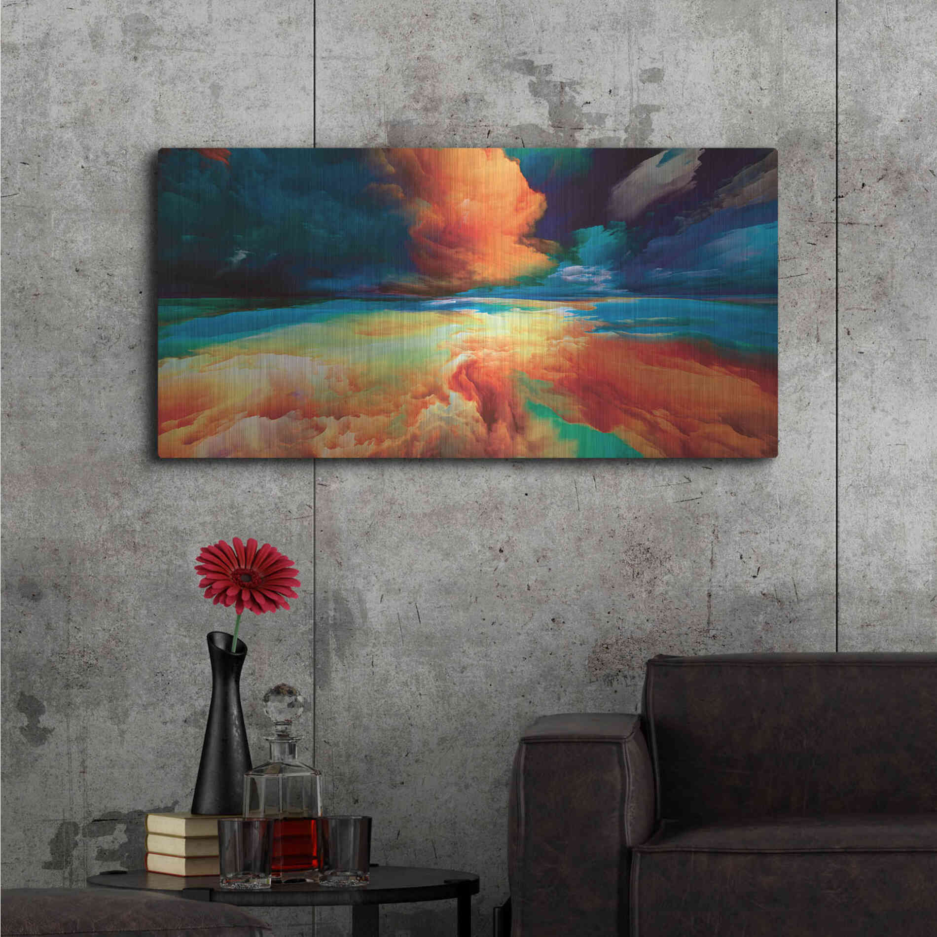 Luxe Metal Art 'Emotional Anger' by Epic Portfolio, Metal Wall Art,48x24