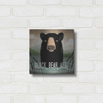 Luxe Metal Art 'Skinny Dip Black Bear Ale' by Ryan Fowler, Metal Wall Art,12x12