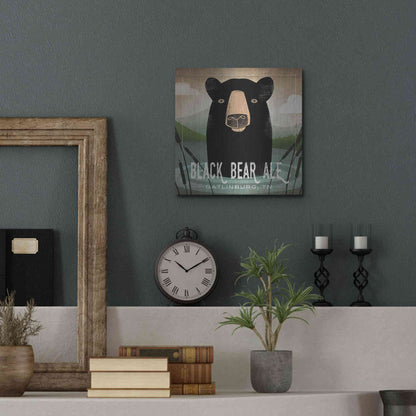 Luxe Metal Art 'Skinny Dip Black Bear Ale' by Ryan Fowler, Metal Wall Art,12x12