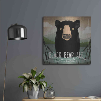 Luxe Metal Art 'Skinny Dip Black Bear Ale' by Ryan Fowler, Metal Wall Art,24x24