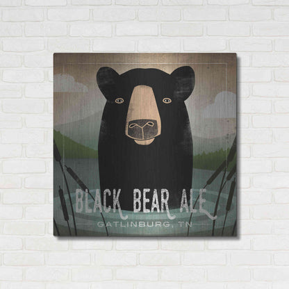 Luxe Metal Art 'Skinny Dip Black Bear Ale' by Ryan Fowler, Metal Wall Art,36x36