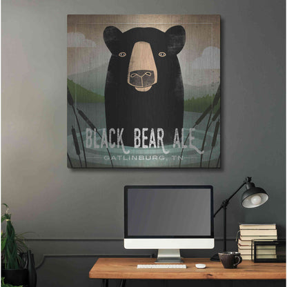 Luxe Metal Art 'Skinny Dip Black Bear Ale' by Ryan Fowler, Metal Wall Art,36x36