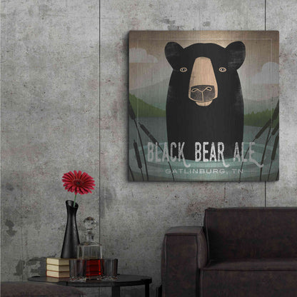 Luxe Metal Art 'Skinny Dip Black Bear Ale' by Ryan Fowler, Metal Wall Art,36x36