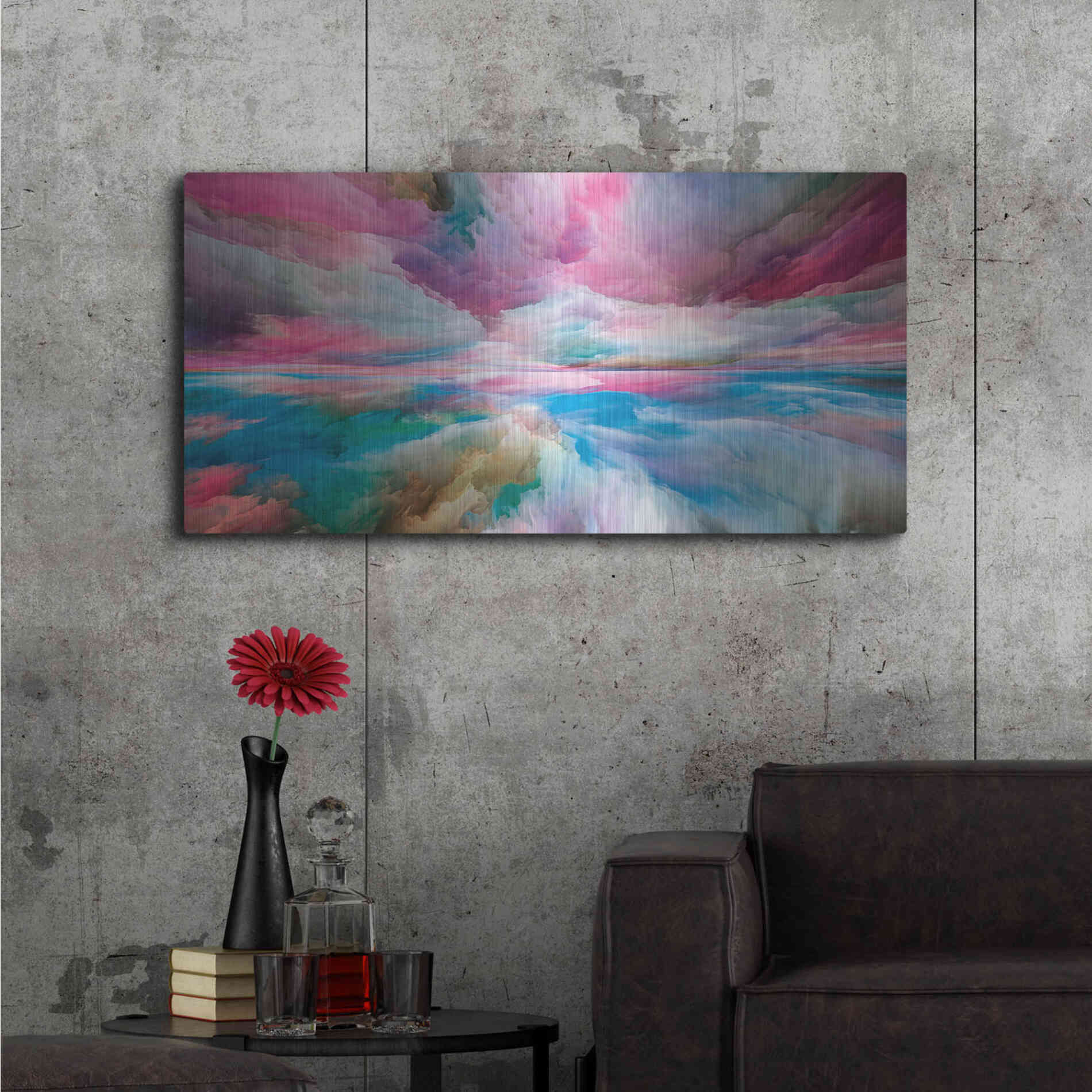 Luxe Metal Art 'Emotional Madness' by Epic Portfolio, Metal Wall Art,48x24