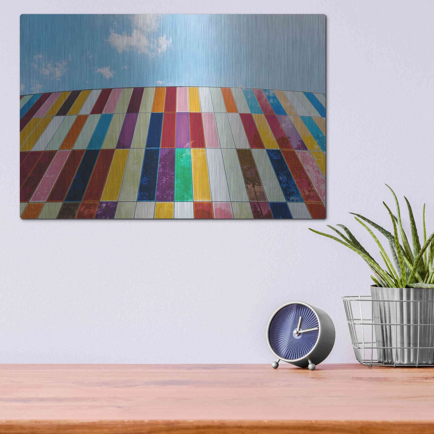 Luxe Metal Art 'Glass Rainbow' by Epic Portfolio, Metal Wall Art,16x12