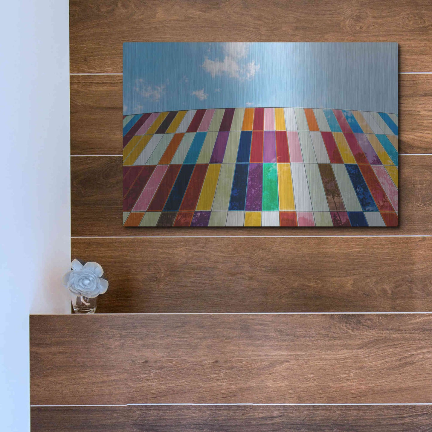 Luxe Metal Art 'Glass Rainbow' by Epic Portfolio, Metal Wall Art,16x12